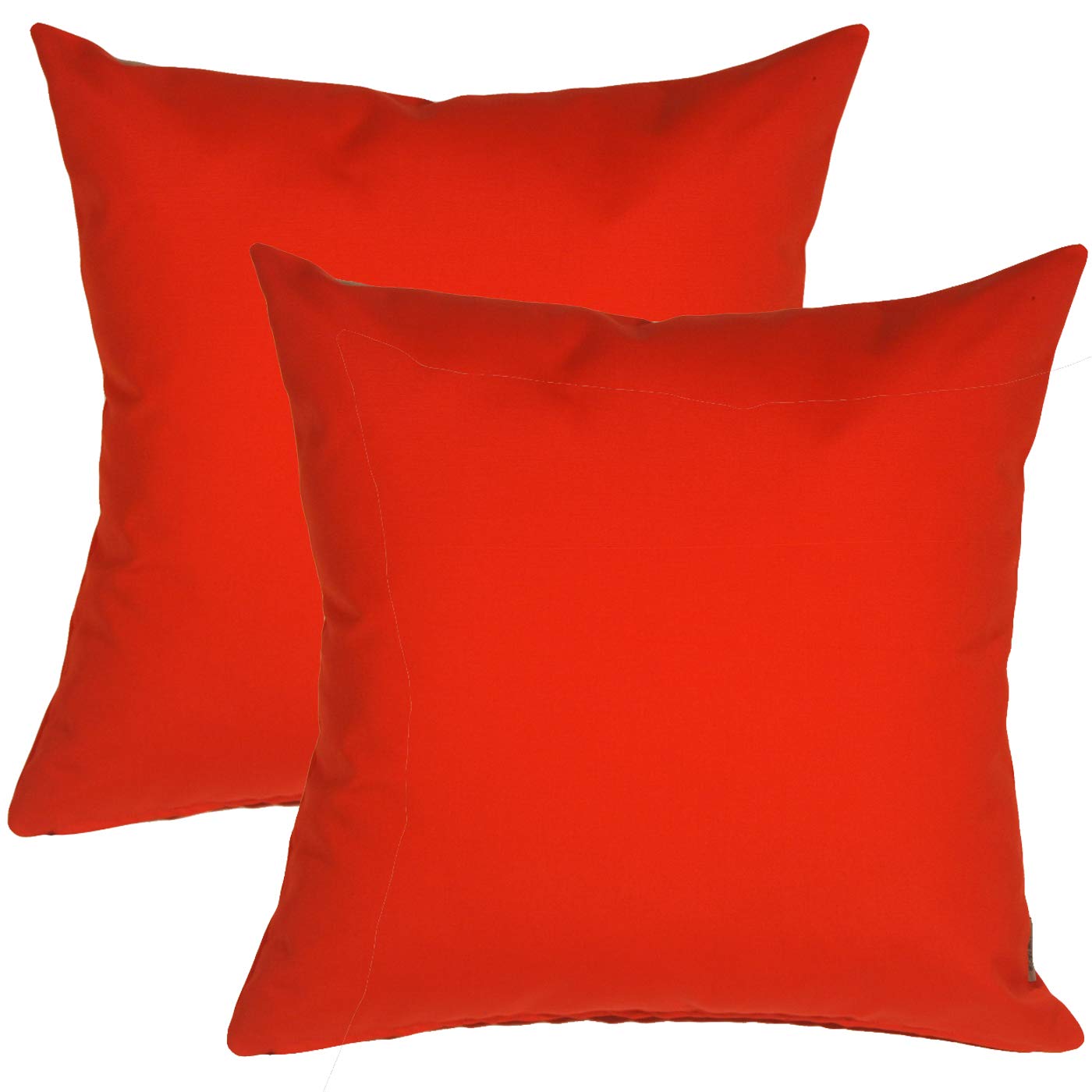 Sunbrella Outdoor Pillow Set of 2 - 20x20 Inches Waterproof Decorative Throw Pillows with Removable Covers (Logo Red) - Perfect for Patio Furniture, Porch Swing, Poolside Lounging and Outdoor Decor