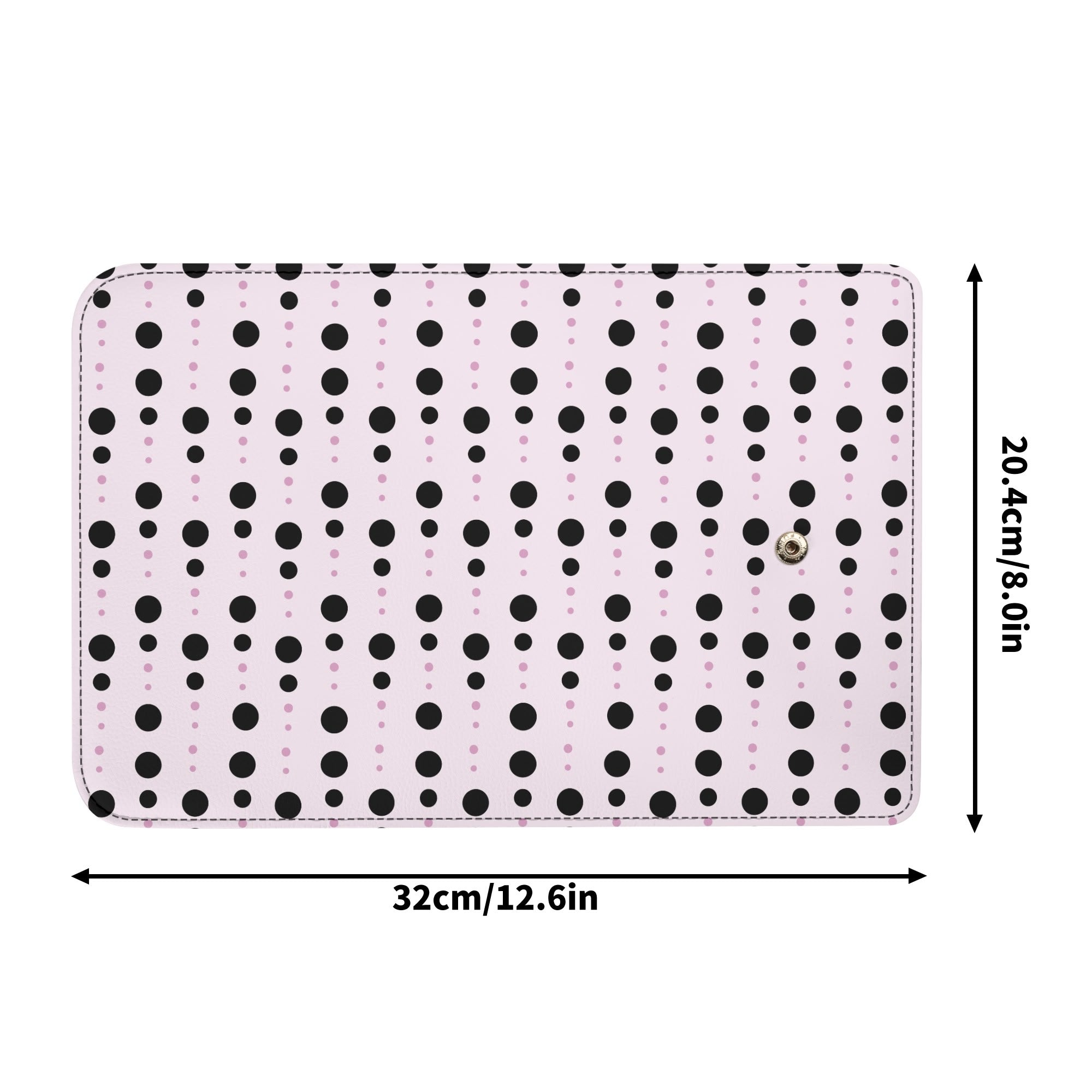 Stylish Black and Pink Polka Dot Leather Trifold Clutch Wallet for Women - Perfect for Parties, Weddings & Evening Events