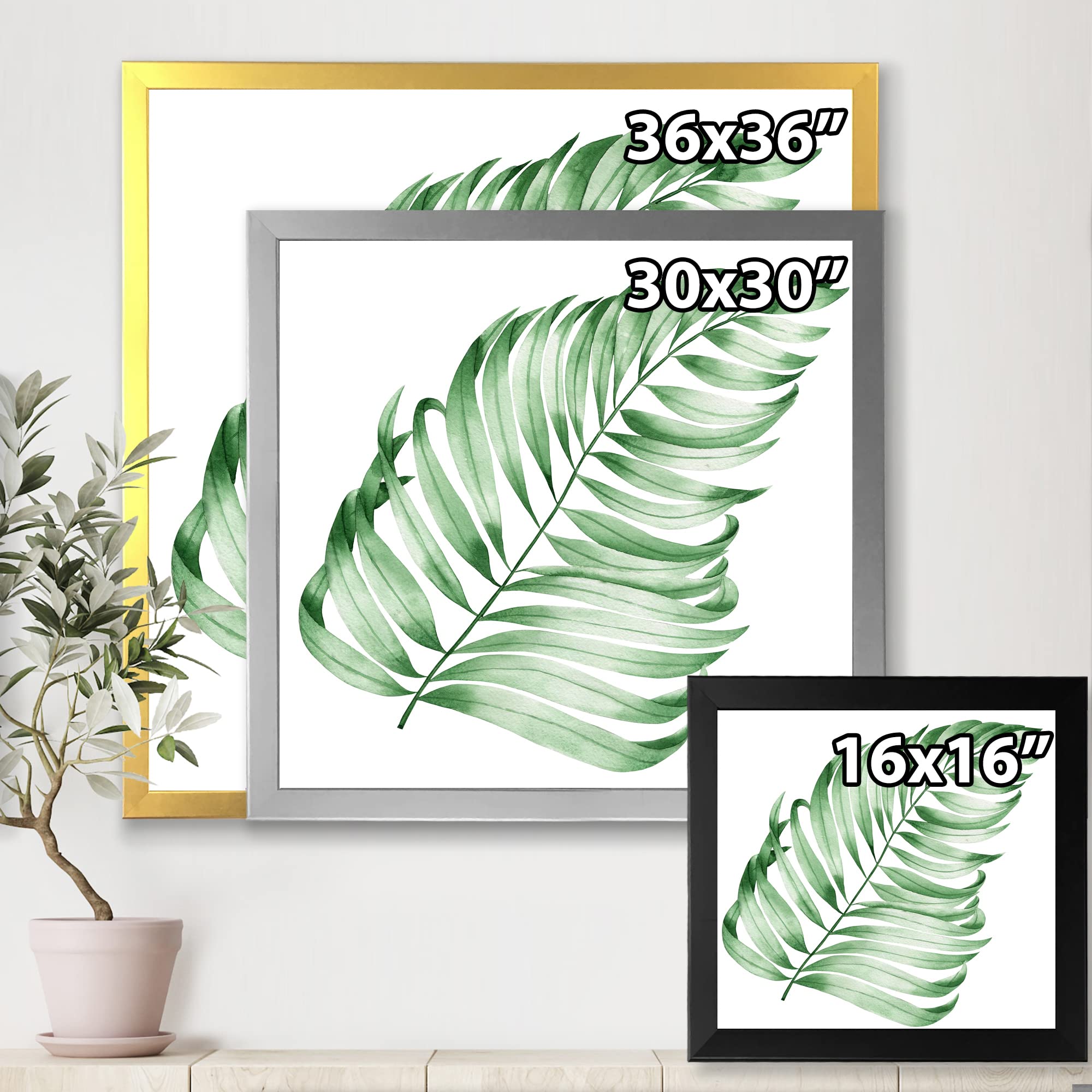 Farmhouse Framed Wall Art - Tropical Monstera Leaf Design II - Perfect for Living Room, Bedroom & Home Decor