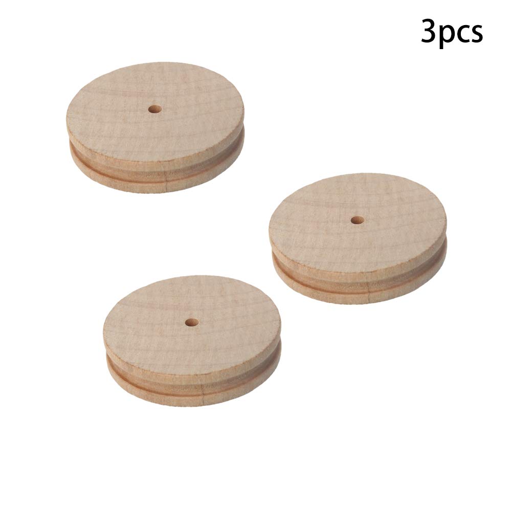 Utoolmart 3-Piece Polished Round Wood Leather Edge Burnisher Set - Smooth Wooden Edge Finishing Tool for Leather Crafting & DIY Projects | Perfect for Leather Edge Polishing, Beveling & Professional Leatherworking