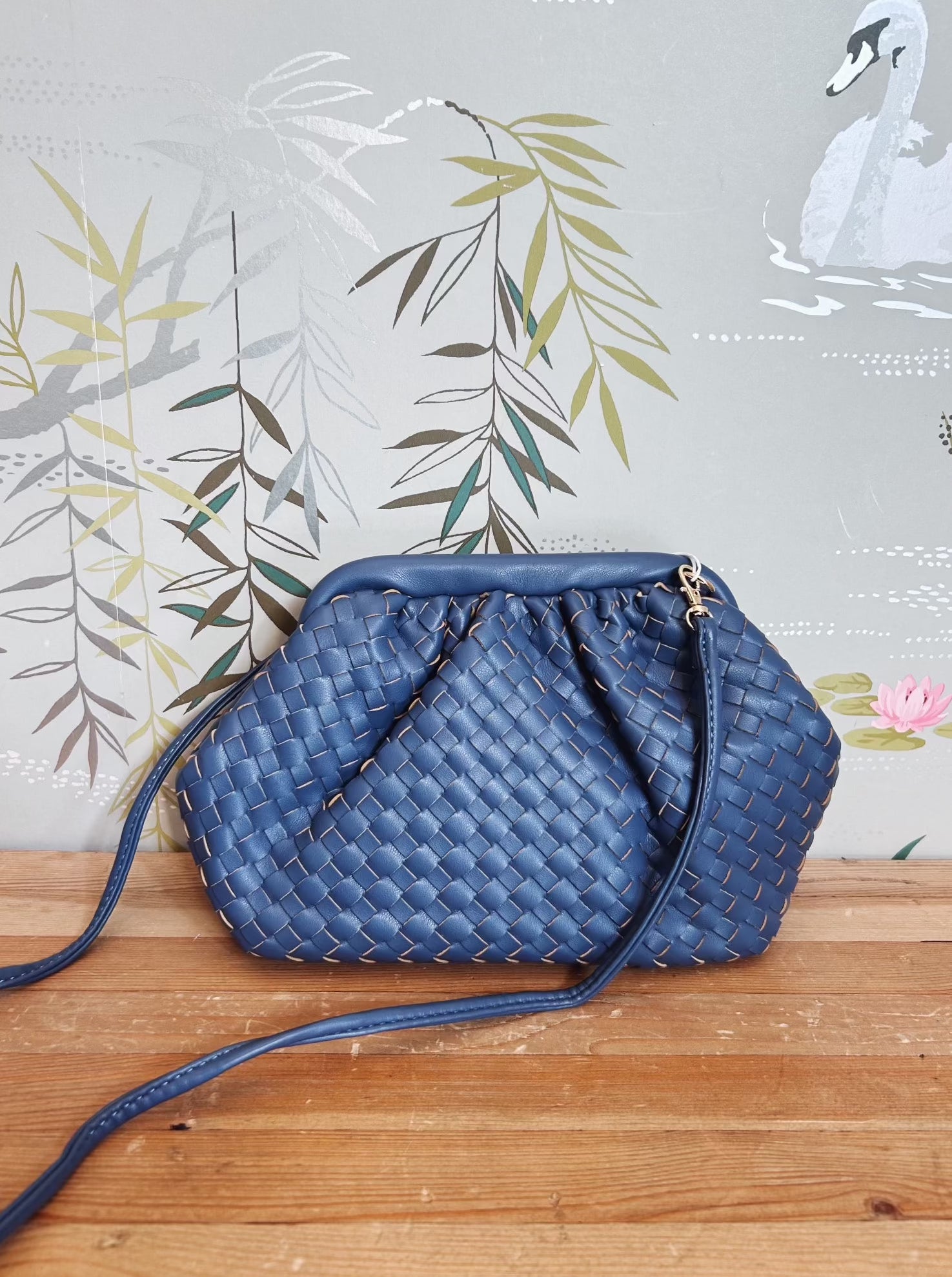 Stylish Denim Woven Clutch Purse for Women - Trendy Crossbody Handbag with Adjustable Strap - Perfect for Casual Outings, Date Nights & Travel Accessories