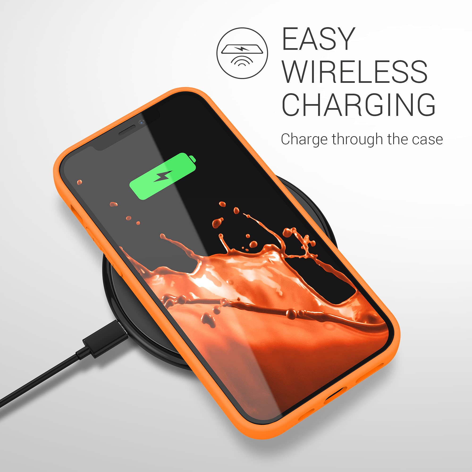 kwmobile Soft Slim Protective TPU Silicone Case for Apple iPhone 12 Pro Max - Shockproof & Scratch Resistant Cover - Fruity Orange - Perfect for Everyday Use, Travel & Outdoor Activities