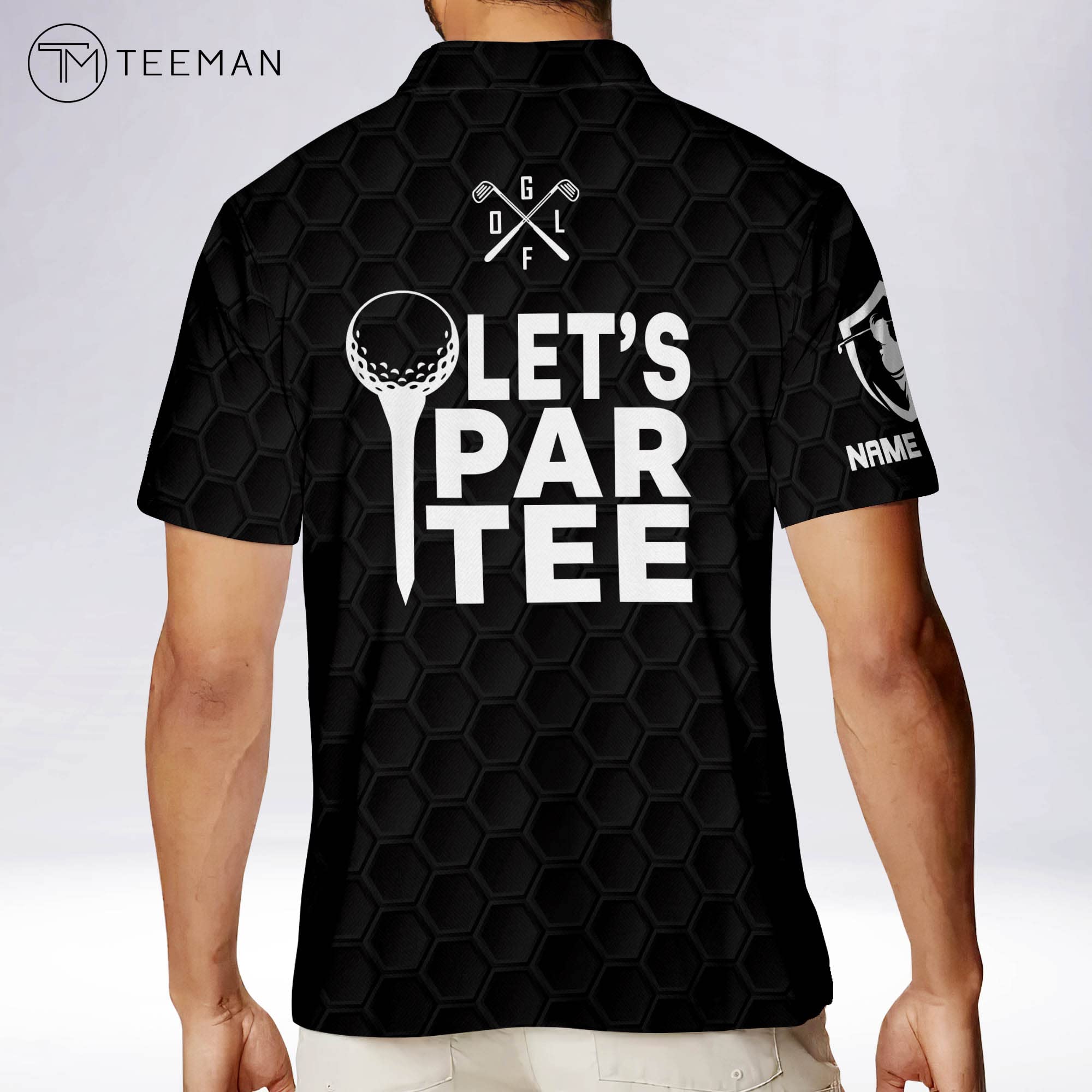 TEEMAN Personalized 3D Retirement Funny Golf Polo Shirts for Men - Moisture Wicking Short Sleeve Dry Fit Performance Shirt - Perfect for Golf Outings, Retirement Parties & Casual Wear