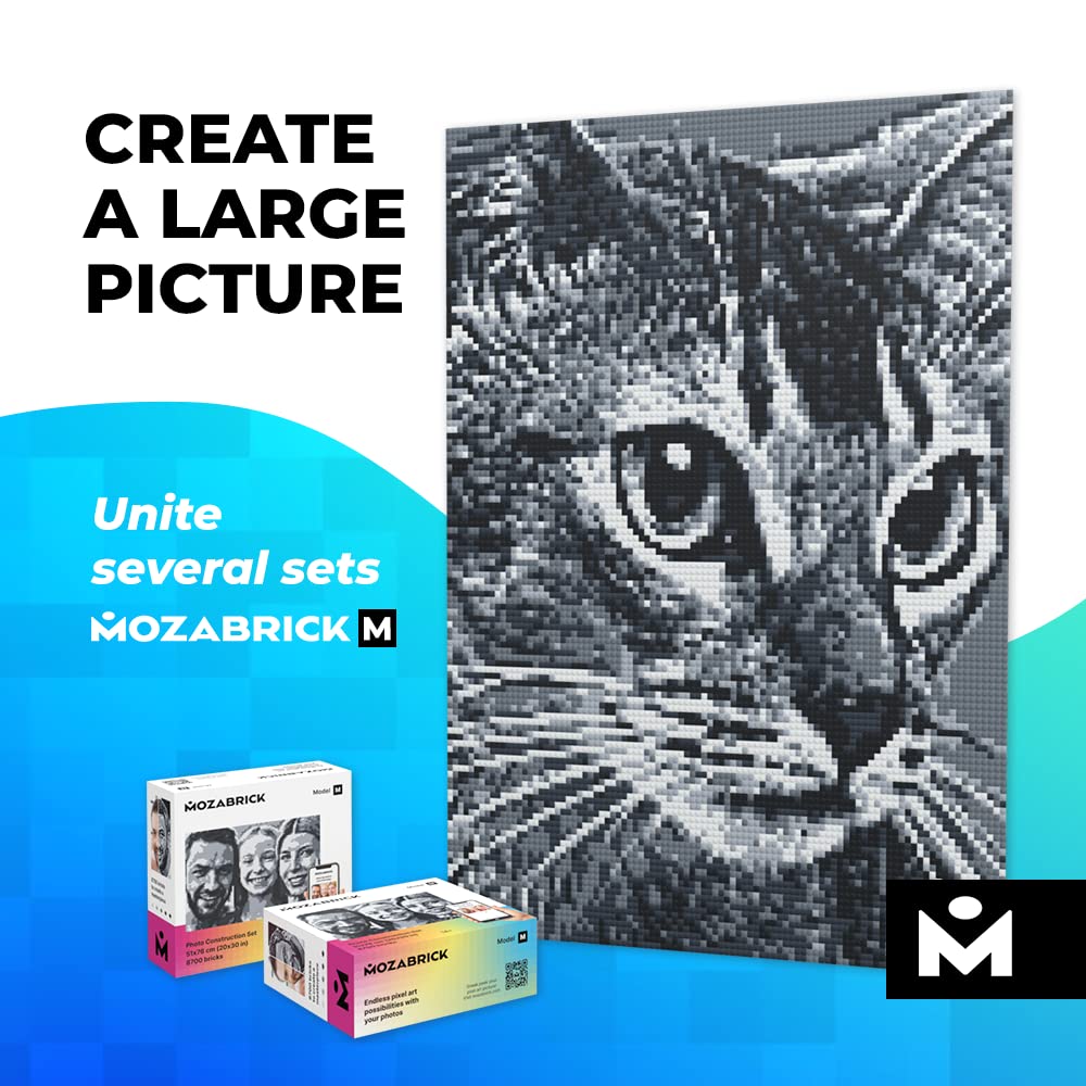 Mozabrick Model M DIY Pixel Art Building Kit - Transform Photos into Custom Mosaic Puzzles with Bricks | Creative Home Decor & Gift for Kids & Adults