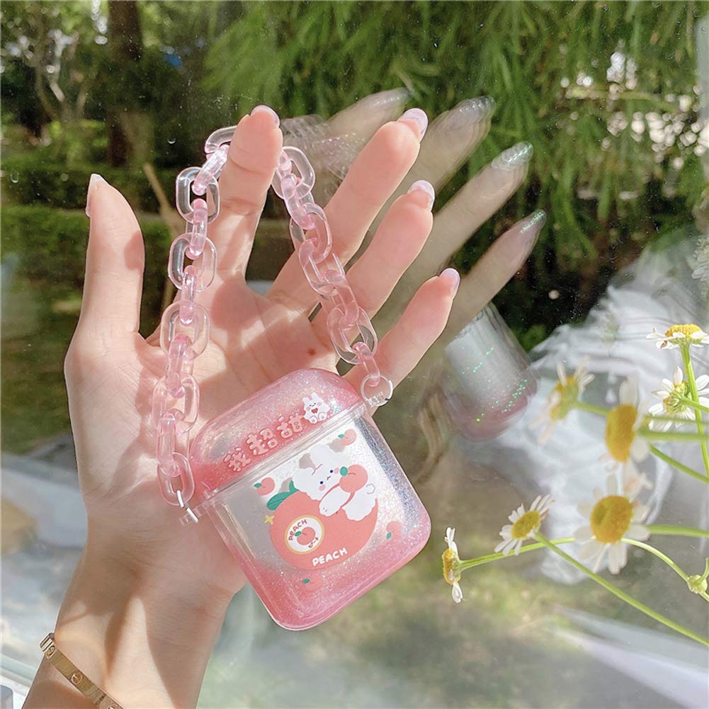 Cute AirPods Pro Case with Sequins - Wireless Charging, Hard Protective Cover for Girls | Kawaii Bunny Design for Daily Use & Travel