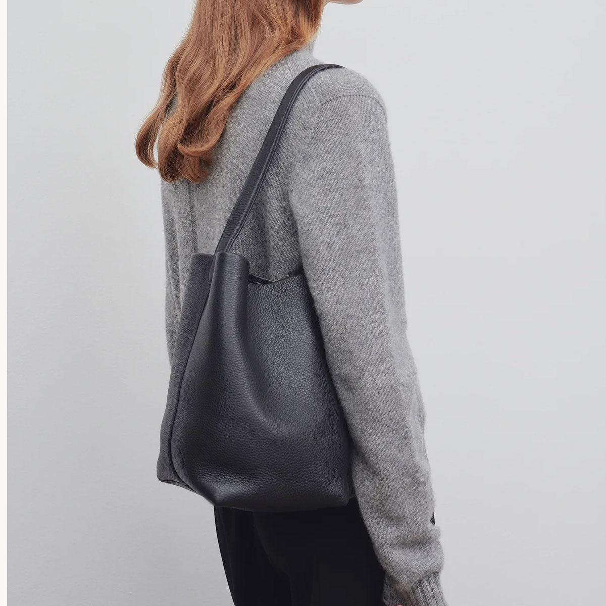 Premium Park Tote Bag - Medium Grain Leather, Stylish Black Handbag for Women | Perfect for Work, Travel & Everyday Use