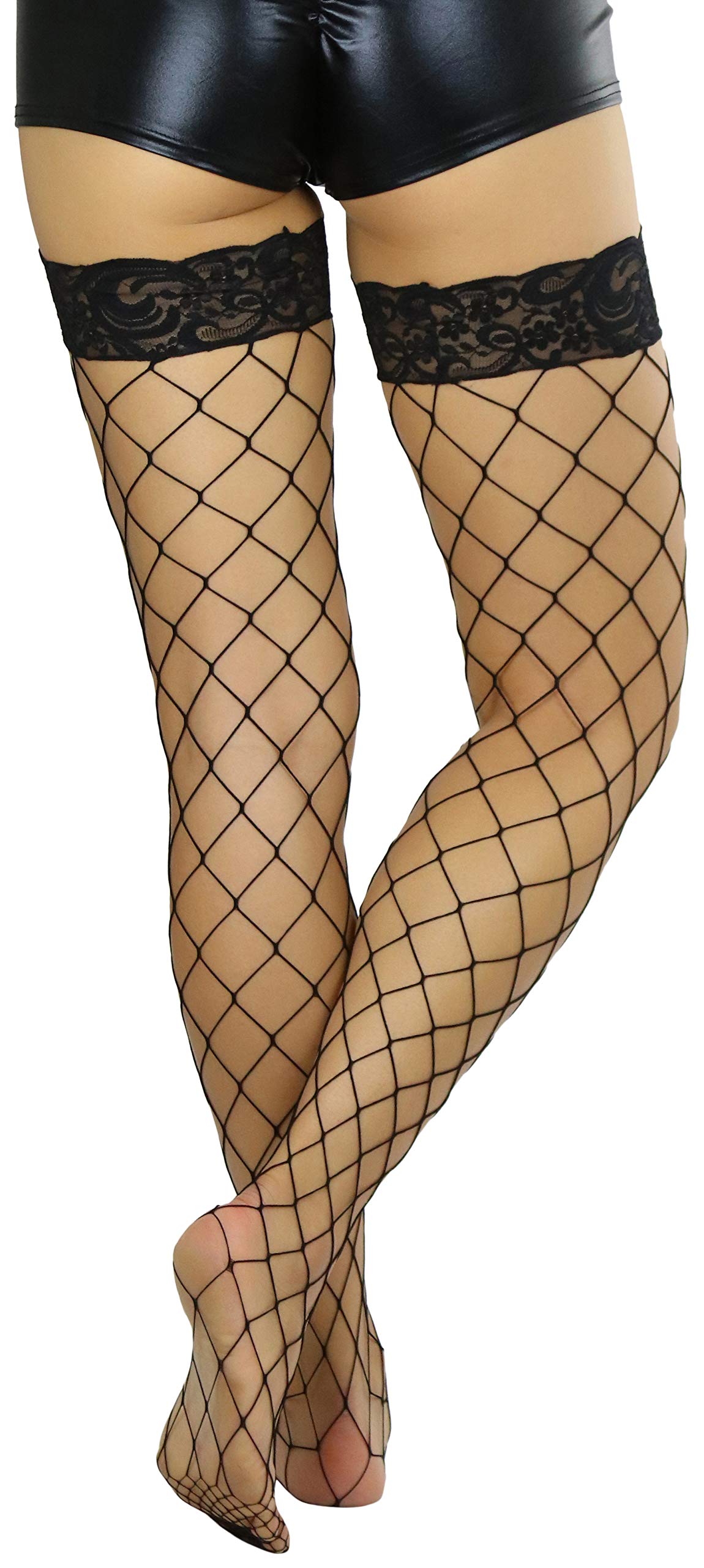 ToBeInStyle Women’s Bright & Vibrant Fishnet Thigh High Stockings - Sexy Fashion Tights for Parties, Cosplay & Night Out