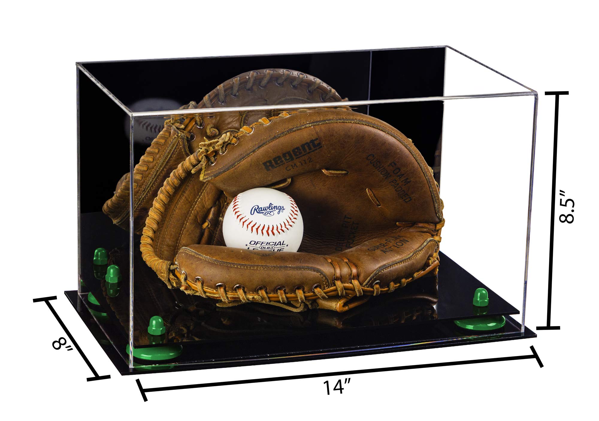 Premium Acrylic Full-Size Baseball Catcher's Glove Display Case - Perfect for Showcasing Collectibles & Memorabilia in Home, Office, or Sports Bar