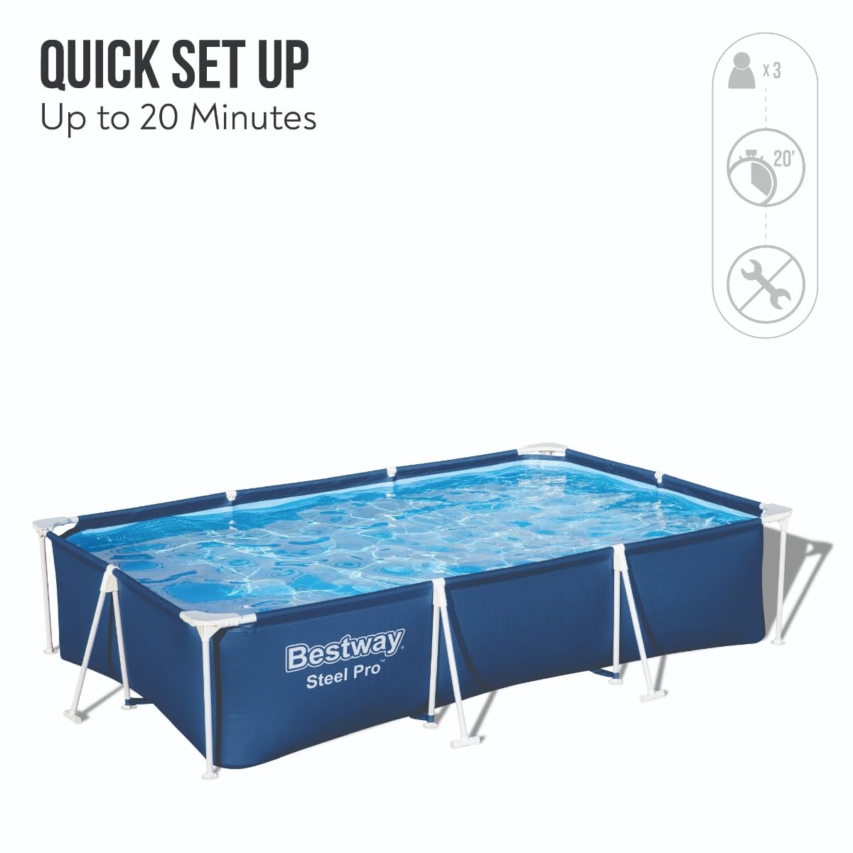 Bestway Steel Pro 9.10ft Metal Frame Above Ground Swimming Pool - Durable Outdoor Family Pool for Backyard, Garden & Summer Fun