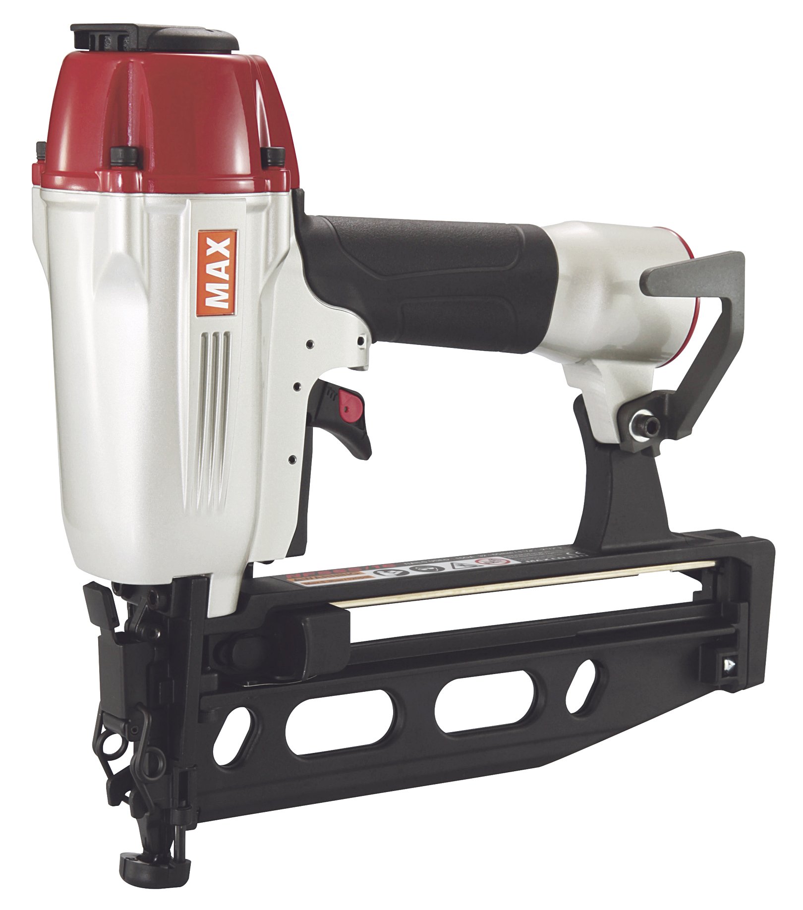 MAX USA CORP SuperFinisher NF565A/16 16 Gauge Straight Finish Nailer - Up to 2-1/2 Inch Nails - Red - Perfect for Trim Work, Cabinetry, and Fine Woodworking Projects