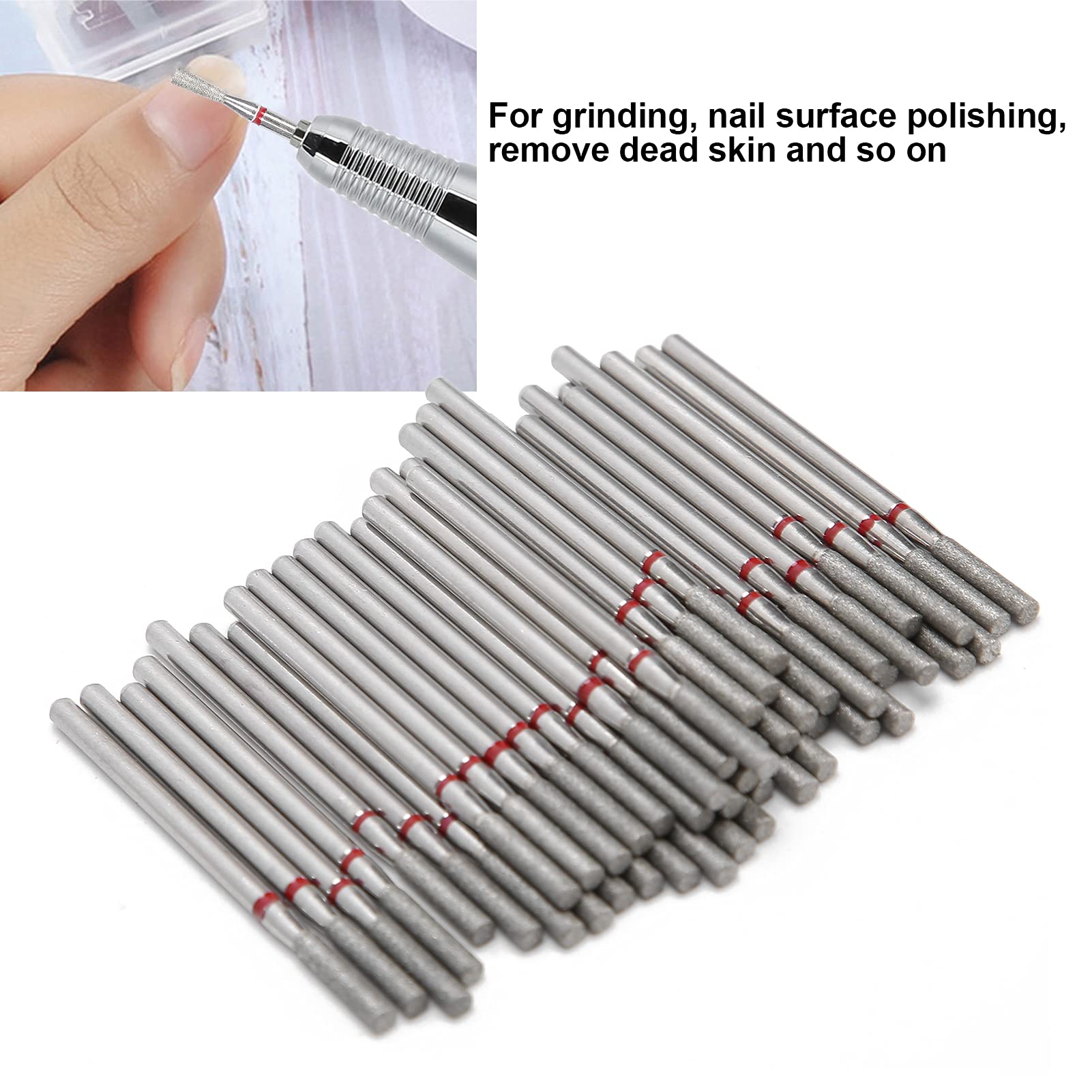 50pcs Inverted Cone Nail Drill Bits Set - Professional Nail Polishing & Grinding Heads for Manicure, Dead Skin Removal & Cuticle Care | Perfect for Nail Art, Salon & Home Use