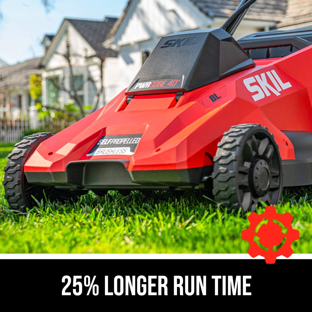 SKIL PWR CORE 40 Brushless 40V 20-Inch Self-Propelled Lawn Mower Kit with 6.0Ah Battery & Auto PWR JUMP Charger (Model SM4910C-11) - Perfect for Large Yards, Landscaping Professionals & Homeowners