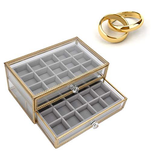 30 Compartment Nail Art Storage Box - 2 Layer Clear Acrylic Organizer for Nail Tips, Jewelry & Beauty Tools | Perfect Gift for Women, Wife, Girlfriend & Mom | Salon, Home & Travel Use