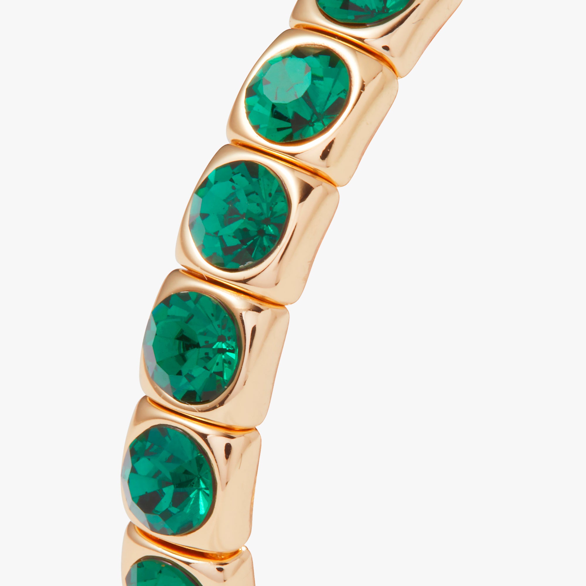 Emerald Crystal Stretch Bracelet for Women - Adjustable Elastic Beaded Bracelet for Yoga, Meditation & Everyday Wear