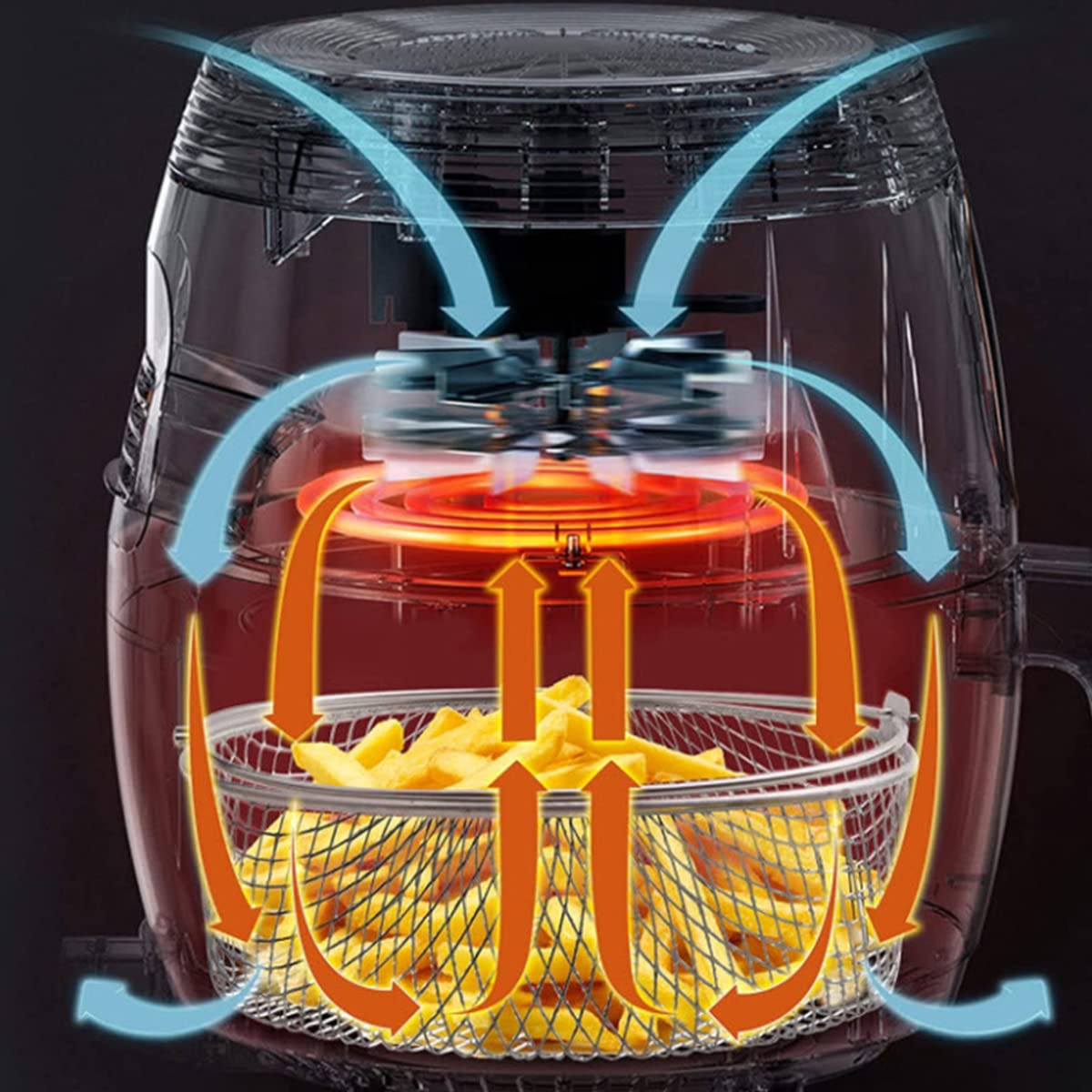 21CM 304 Stainless Steel Air Fryer Mesh Basket with Handle - Crisper Basket for Air Fryer Accessories | Perfect for Healthy Cooking, French Fries, Chicken Wings & Vegetables in Home Kitchen
