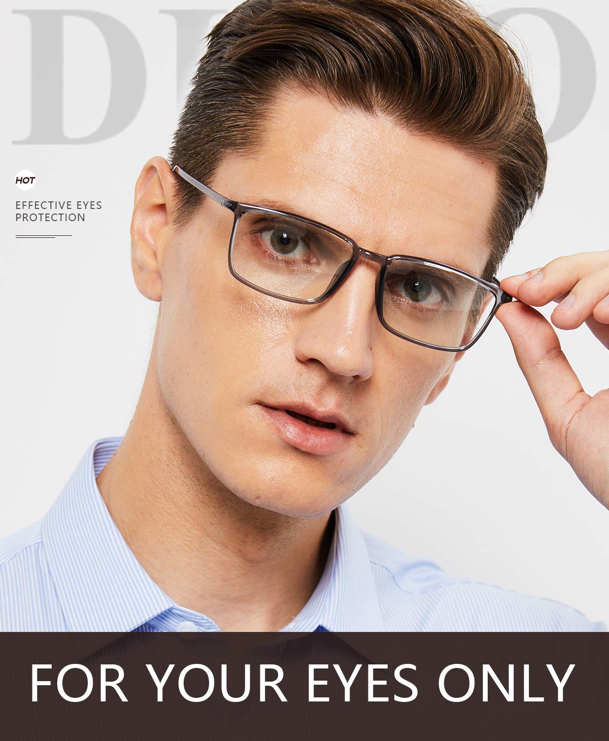 DUCO Blue Light Blocking Glasses for Computer & Gaming - Super Lightweight Anti Blue Ray Eyewear with Stylish Frame 306 | Reduce Eye Strain for Office Work, Online Classes & Nighttime Screen Use