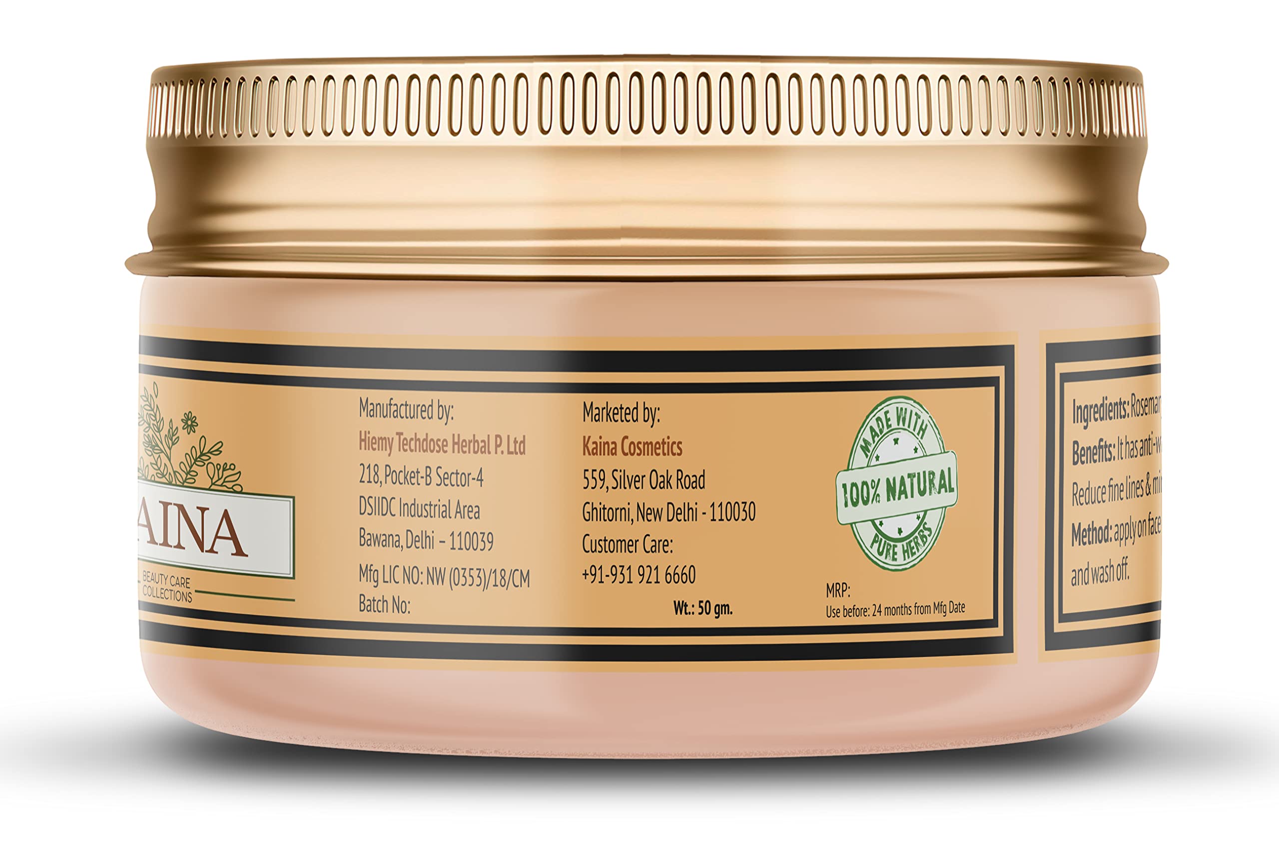 Kaina Vitamin C Face Scrub for Glowing Skin - Brightening & Whitening Facial Exfoliator with Antioxidants | Anti-Aging Skincare Treatment | 50g | Perfect for Morning Routine & Pre-Makeup Prep