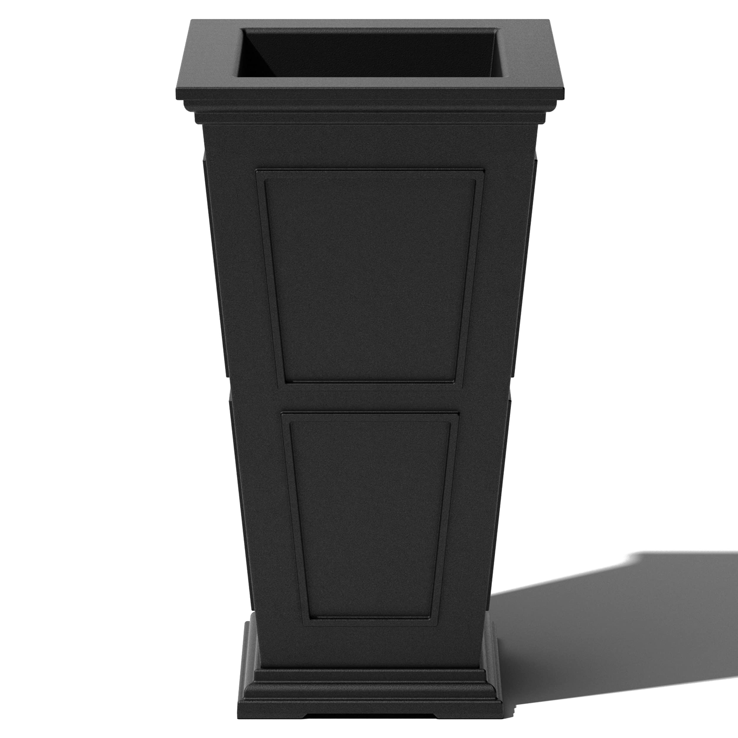 Veradek Brixton 28 Inch Tall Black Planter for Outdoor Garden, Patio, and Balcony Decor - Modern Large Flower Pot for Plants, Herbs, and Succulents
