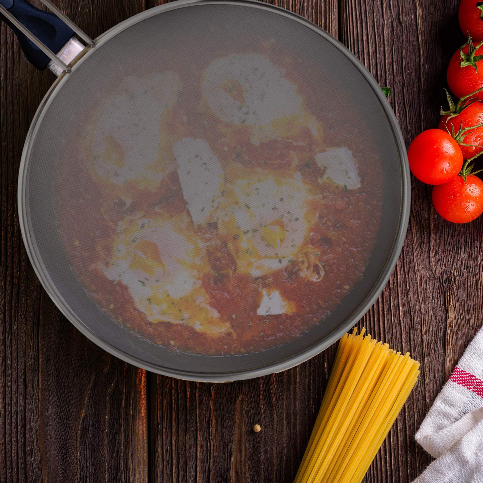 Stainless Steel Mesh Splatter Screen Set - 3-Piece Grease Guard for Frying Pans (25cm, 30cm, 33cm) | Hot Oil Splatter Protector, Cooking Safety Cover | Perfect for Stovetop Cooking, Deep Frying & Kitchen Safety