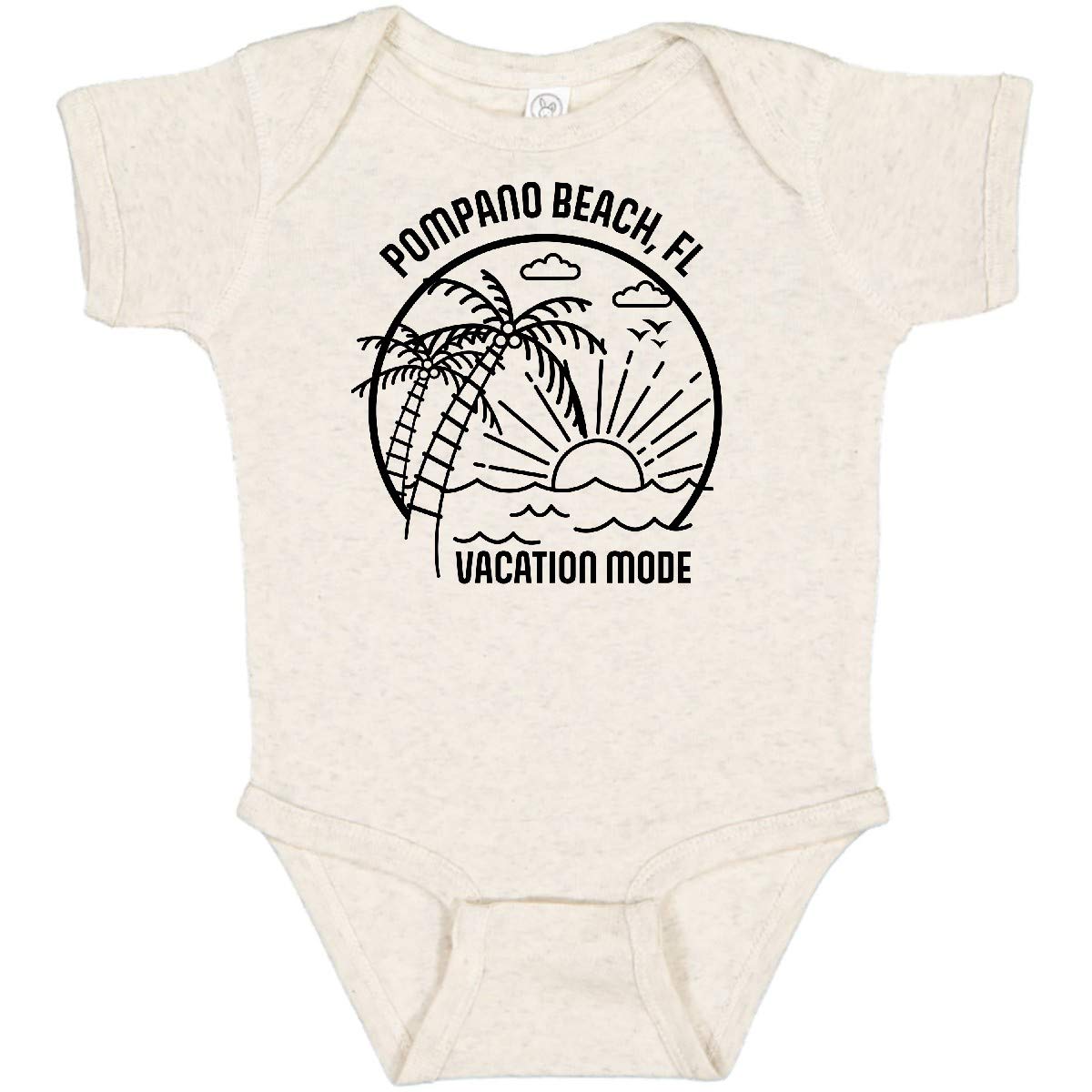 Inktastic Summer Vacation Mode Pompano Beach Florida Baby Bodysuit - Cute Florida Beach Outfit for Infants & Toddlers - Perfect for Family Vacations, Beach Trips & Photo Shoots