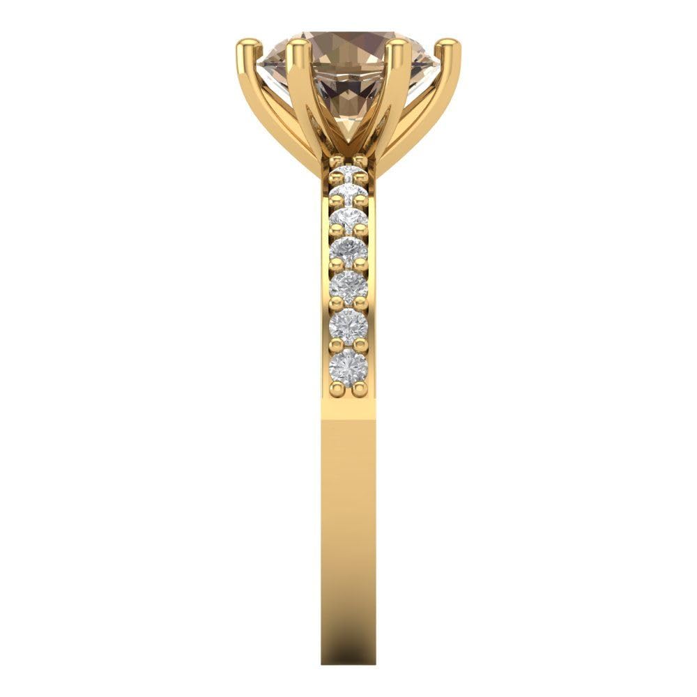 1.71ct Yellow Moissanite Engagement Ring 14k Gold for Wedding & Anniversary
