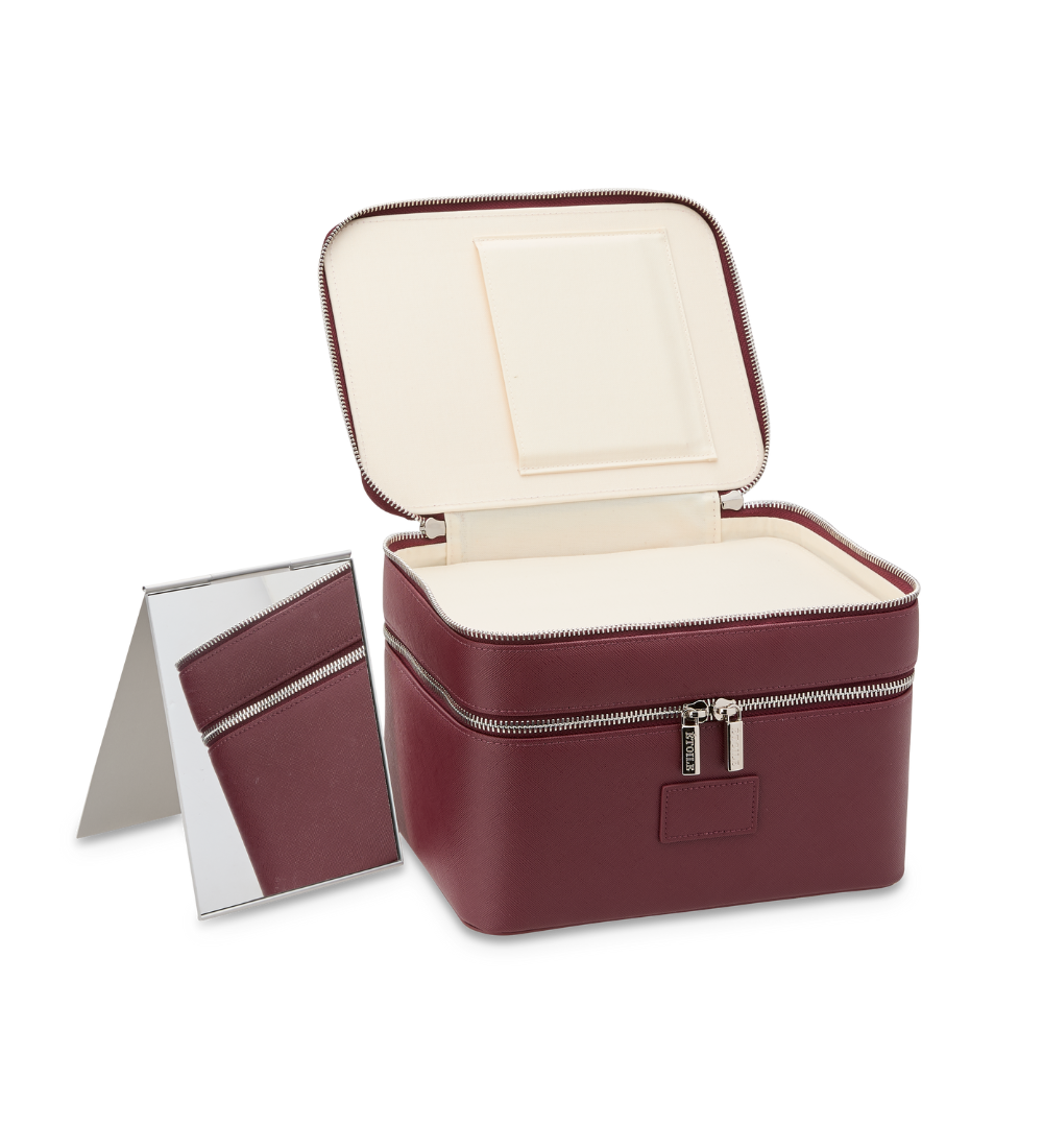 Duo Vanity Case - Travel Makeup Organizer with Mirror, Perfect for Women's Cosmetic Storage & On-the-Go Beauty Essentials | Ideal for Home, Office & Vacation Use