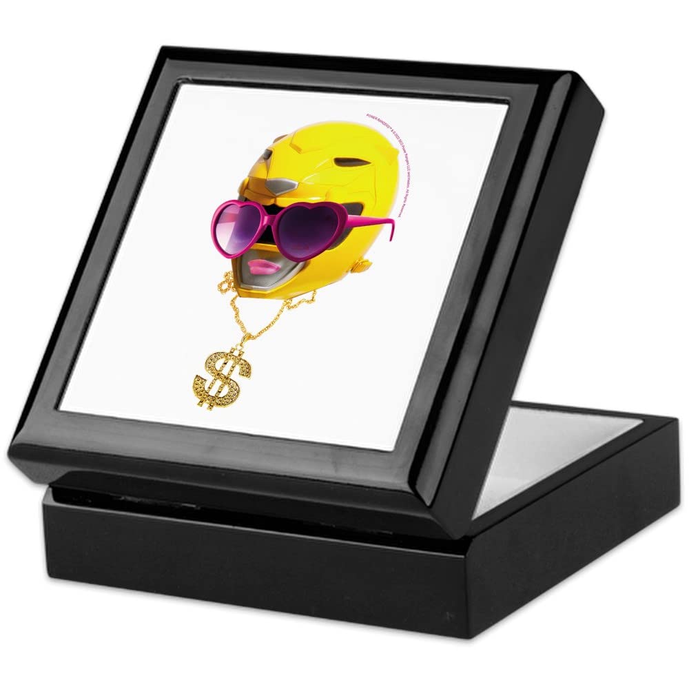 Power Rangers Yellow Ranger with Chai Keepsake Box - Handcrafted Hardwood Jewelry Box with Velvet Lining | Perfect for Collectibles, Jewelry Storage & Gift Giving | Durable Keepsake Box for Fans & Memorabilia