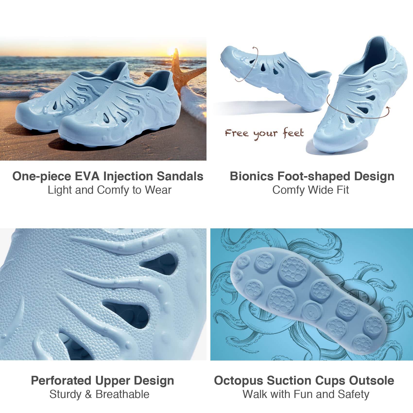 **UIN Men's Clog Shoes - Slip-On Garden & Beach Sandals for Outdoor Comfort - Perfect for Gardening, Beach Walks, and Casual Wear**
