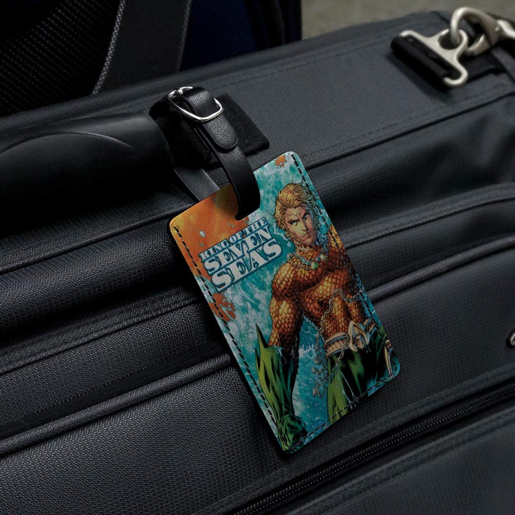 Premium Leather Luggage Tag - Rectangle Suitcase ID Tag for Travel & Carry-On Bags | Waterproof & Durable | Perfect for Business Trips, Vacations & Gift Giving