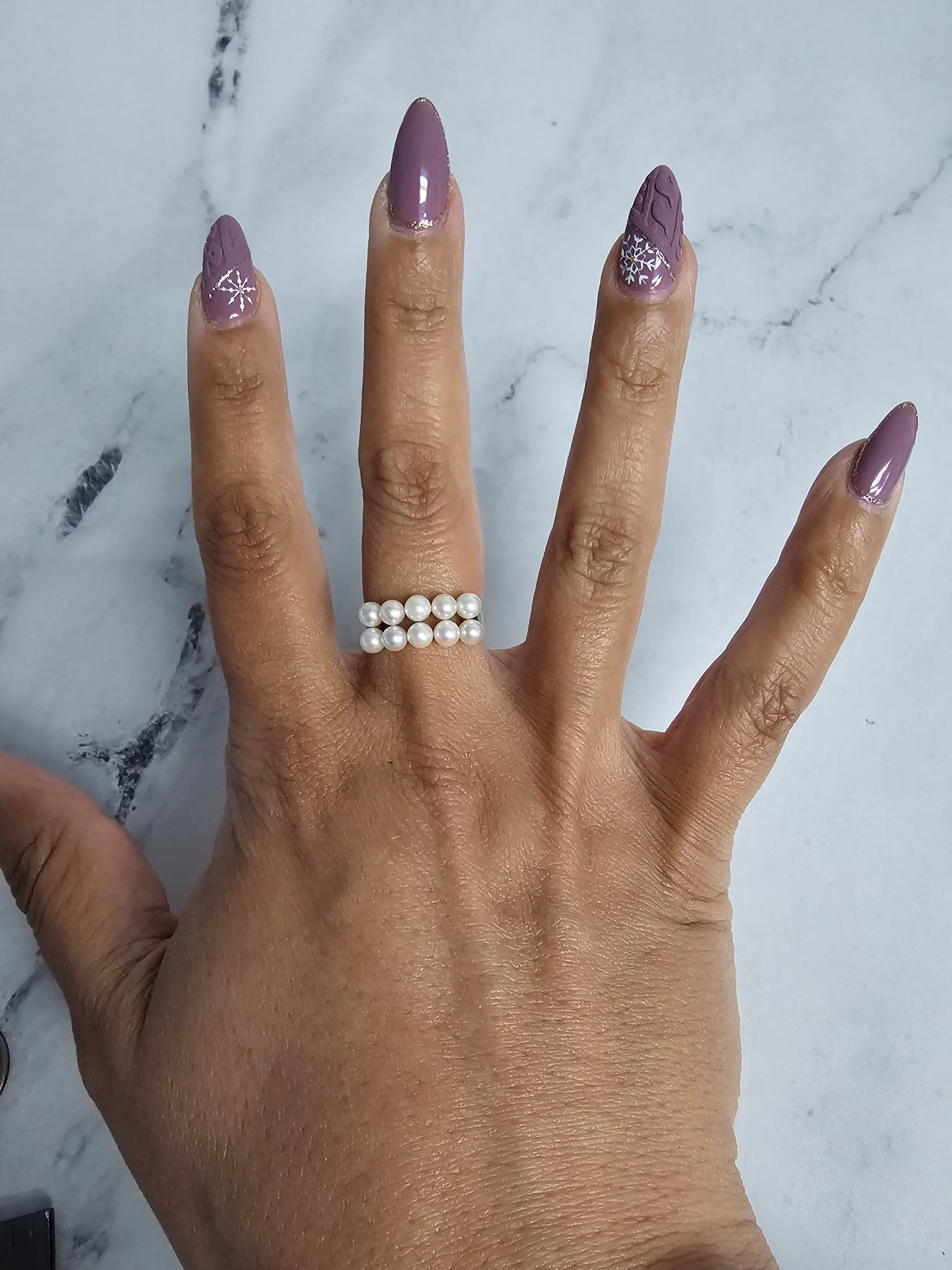14K Yellow Gold Freshwater Pearl Cluster Ring for Women - Elegant Bridal, Wedding, Anniversary & Gift Jewelry - Perfect for Special Occasions & Everyday Wear