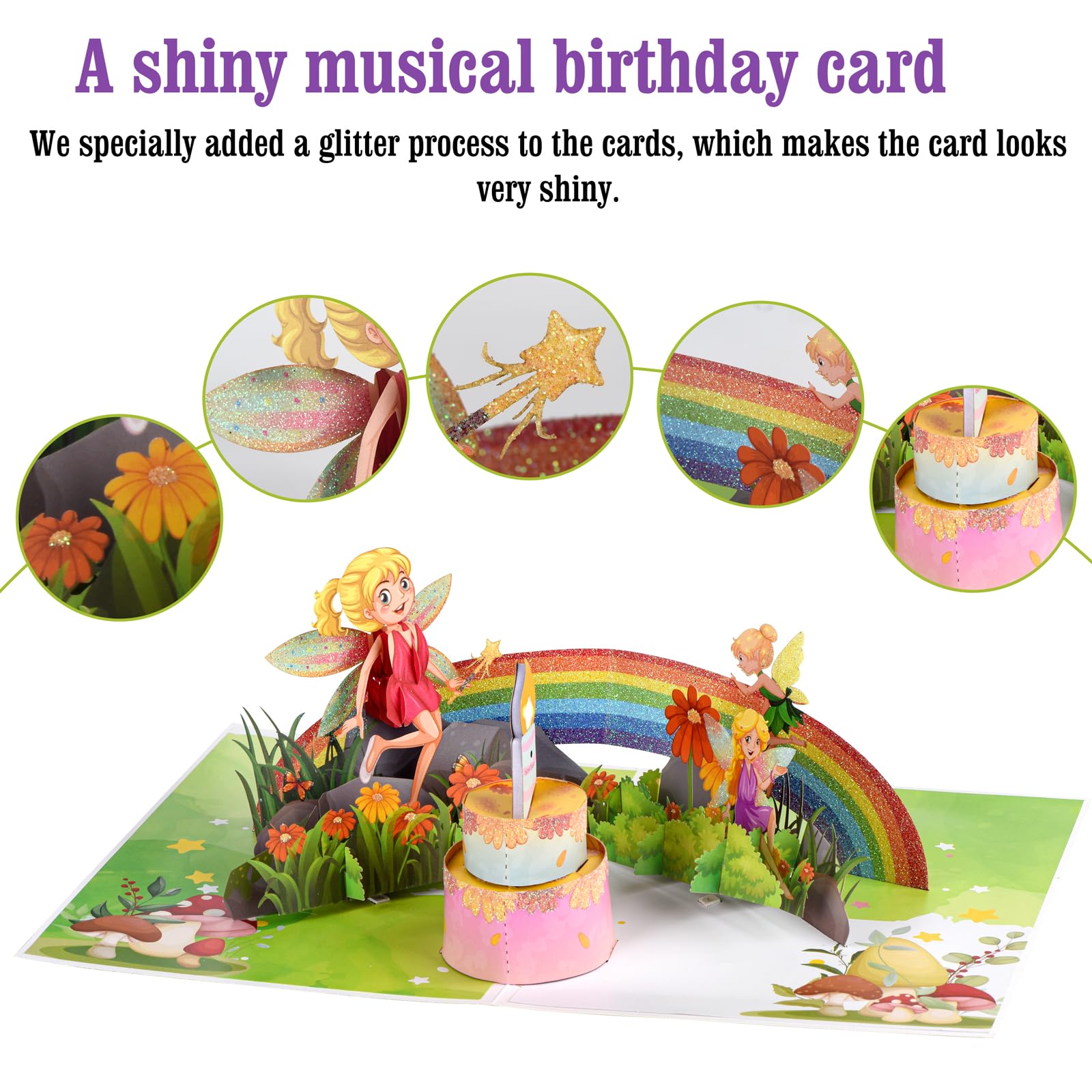 3D Pop Up Musical Birthday Card for Girls - Fairy Themed Birthday Card with Music for Daughter, Granddaughter, Niece (Ages 1-8) | Perfect for Birthday Gifts, Party Favors & Special Occasions