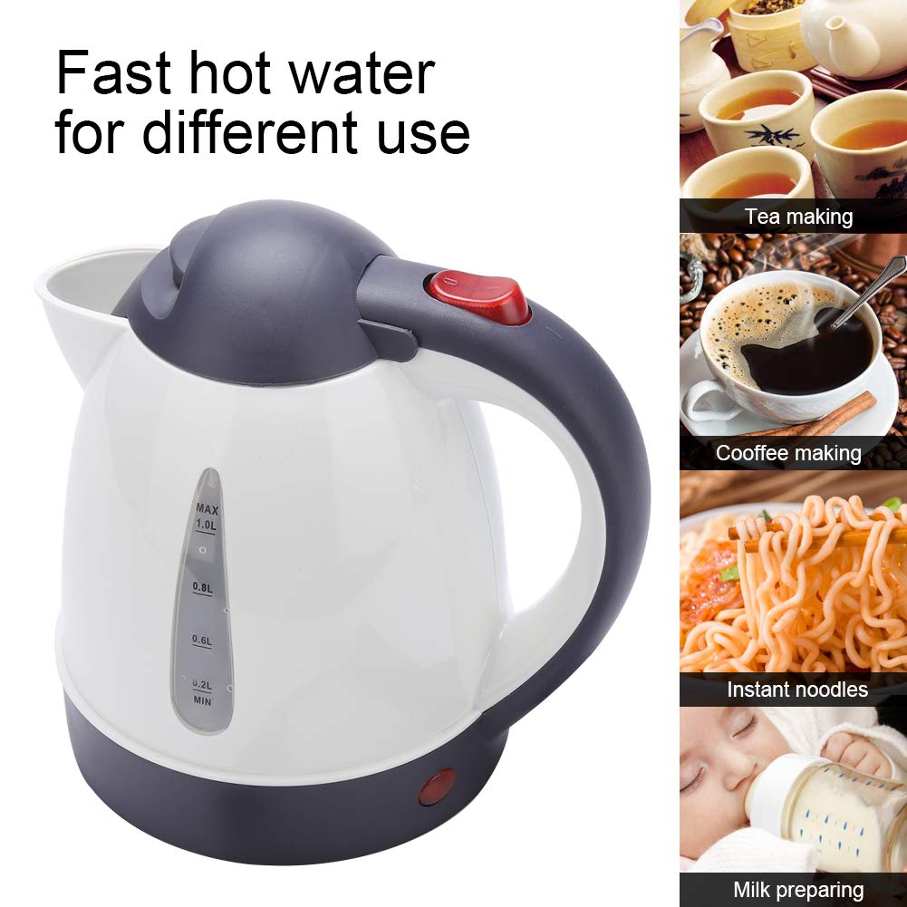 Portable Electric Water Kettle - 1000ML Cordless Fast Boiling Travel Kettle (250W) for Tea, Coffee & Instant Meals | Perfect for Car, Office, Camping & Home Use