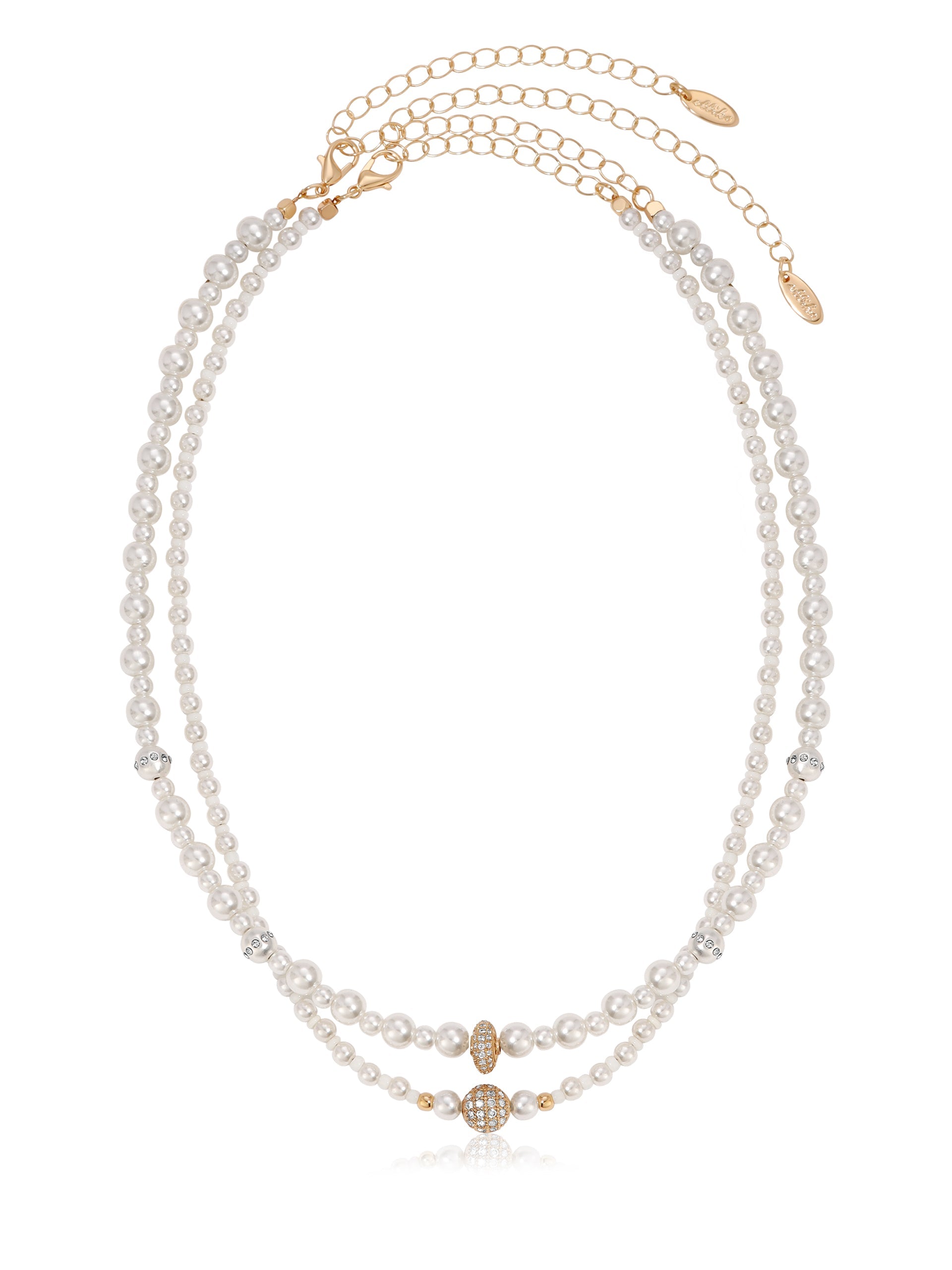 Elegant Double Pearl Chain Necklace Set for Women - Classic Layered Pearl Jewelry Gift for Bridesmaids, Anniversary & Valentine's Day - Perfect for Weddings, Parties & Special Occasions