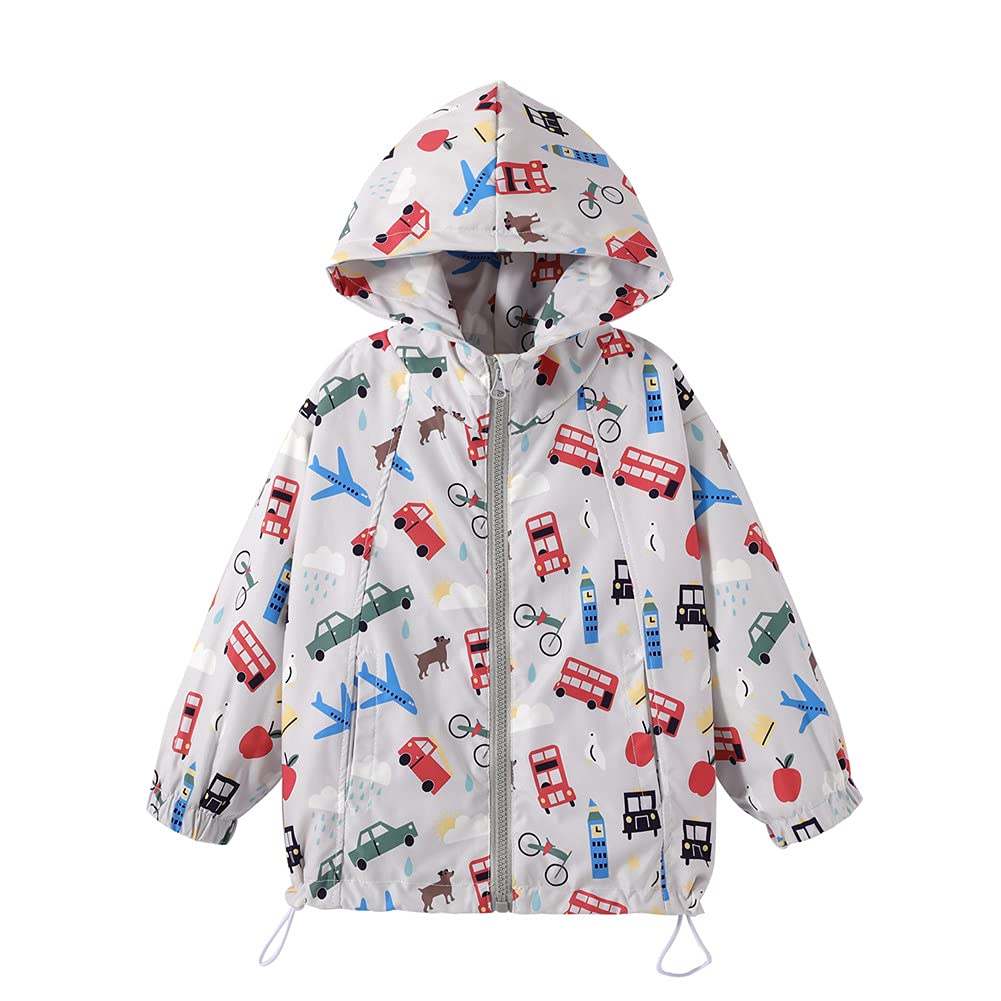 Mud Kingdom Boys Hooded Jacket - Lightweight Zip Up Jacket for Fall & Spring - Water-Resistant Outerwear for Kids Outdoor Play, School & Daily Wear