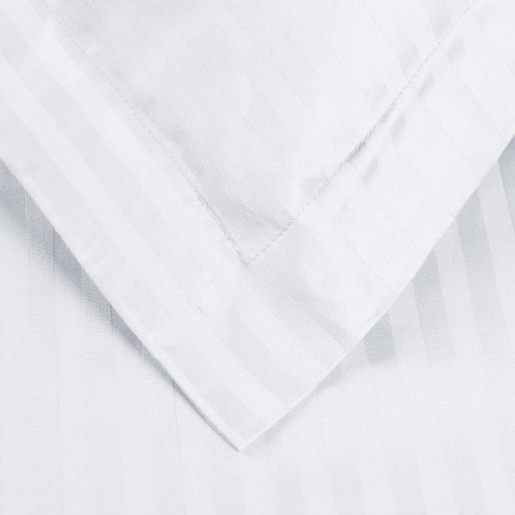 Luxury Egyptian Cotton 600 Thread Count Duvet Cover Set - Queen Size, Striped Design for Bedroom Decor | Soft & Breathable Bedding Set for Hotels, Guest Rooms & Master Bedrooms