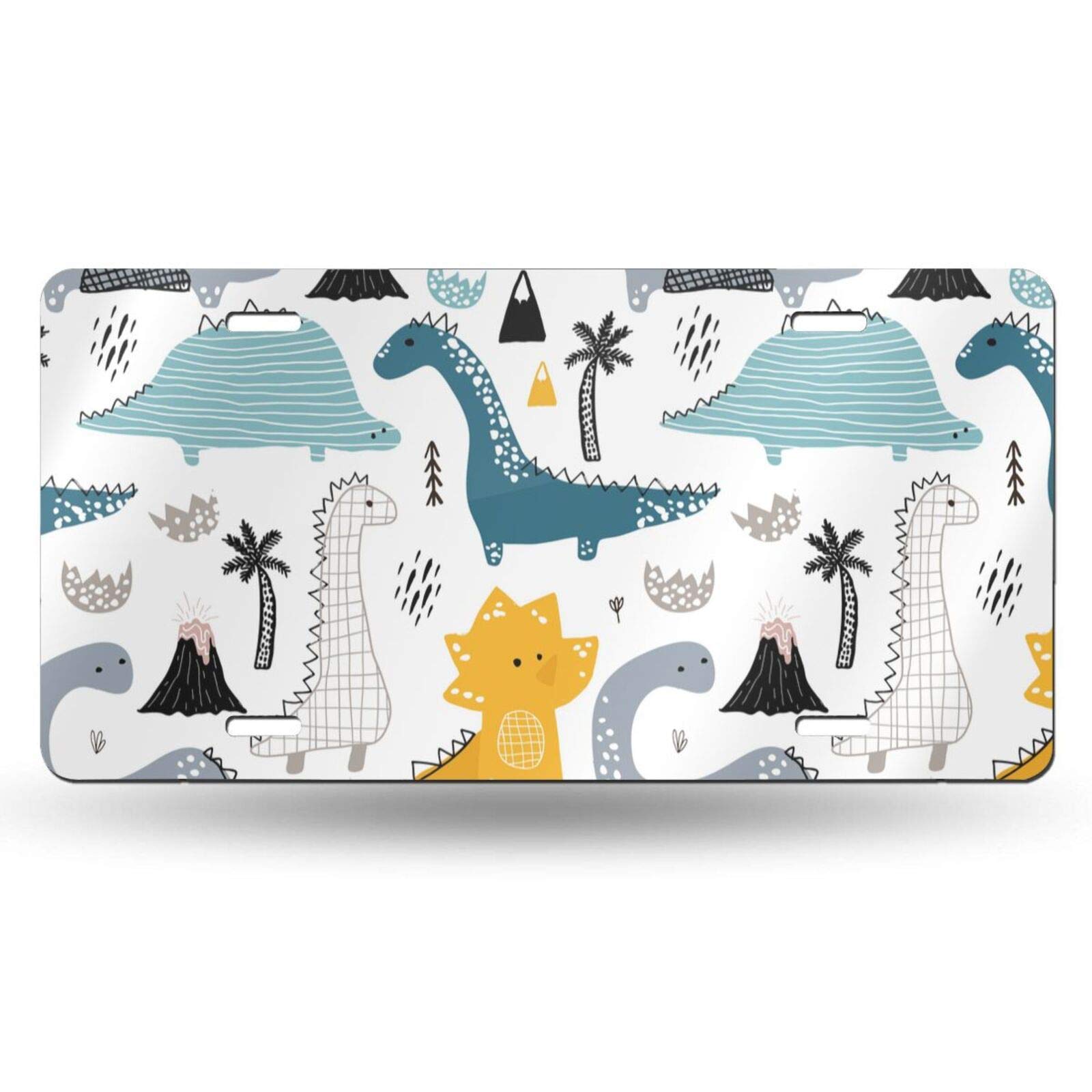 Delerain 6x12 Inch Cute Dinosaur Decorative Car License Plate - Novelty Aluminum Vanity Tag for Men, Women, Boys & Girls - Perfect for Cars, Trucks, SUVs & Gifts