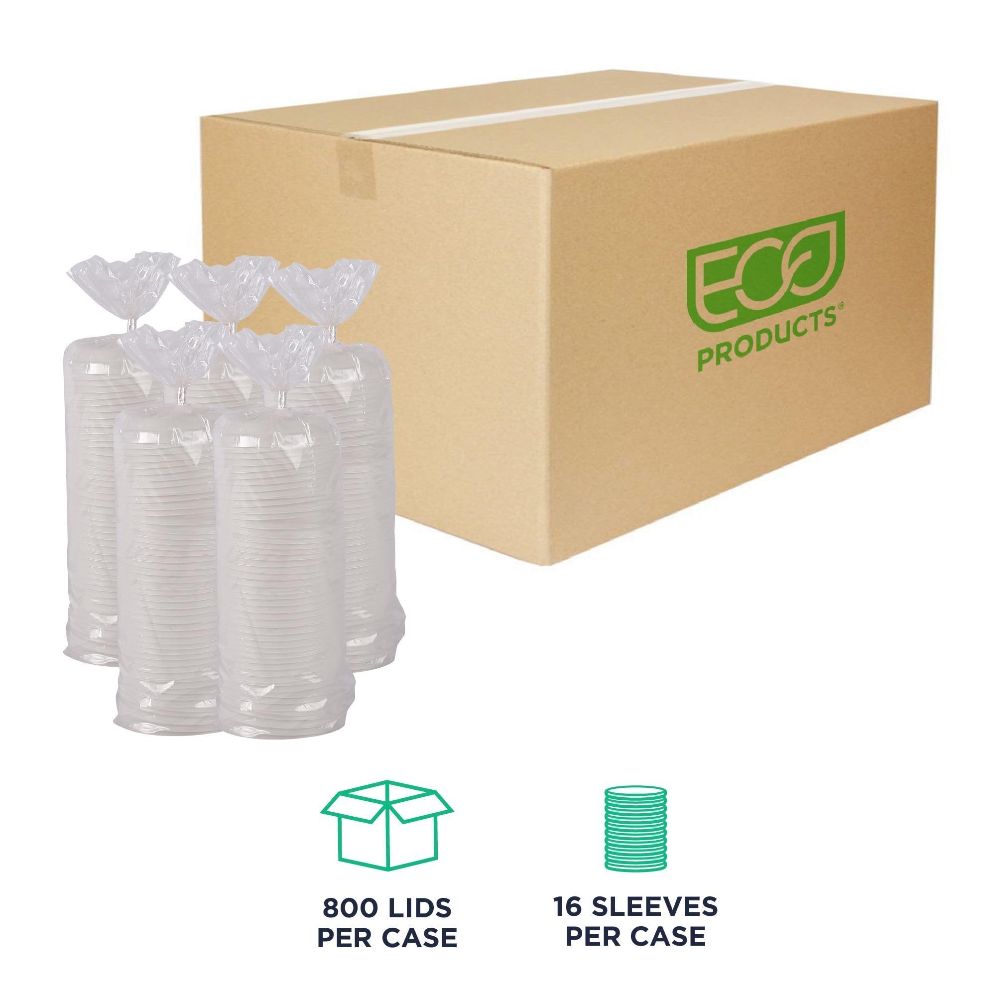 Eco-Friendly Compostable Coffee Cup Lids - 800 Count Case, White EcoLid for 8oz Hot Cups | Plant-Based PLA Plastic, ASTM & BPI Certified | Perfect for Coffee Shops, Offices & Eco-Conscious Events