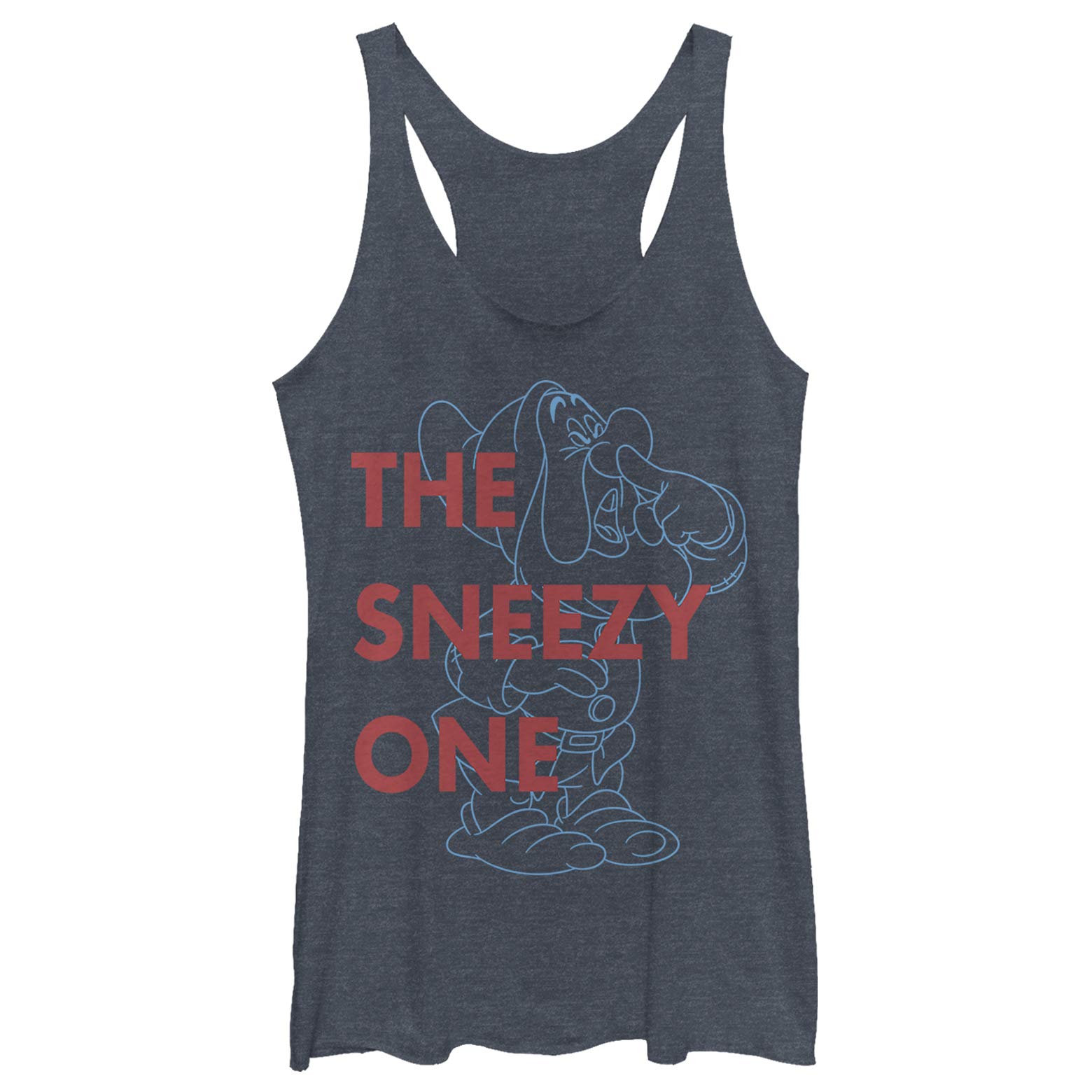 Disney Snow White & The Seven Dwarfs Sneezy Graphic Racerback Tank Top for Women - Casual Summer Outfit, Cosplay Costume, Disney Fan Gift