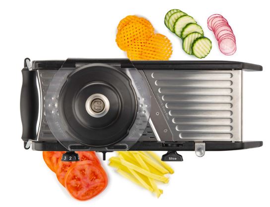 PL8 Professional Mandoline 2.0 - Ultra Sharp Stainless Steel Slicer with Adjustable Thickness for Perfect Fruits, Vegetables & Cheese - Ideal for Home Cooking, Meal Prep & Professional Kitchens