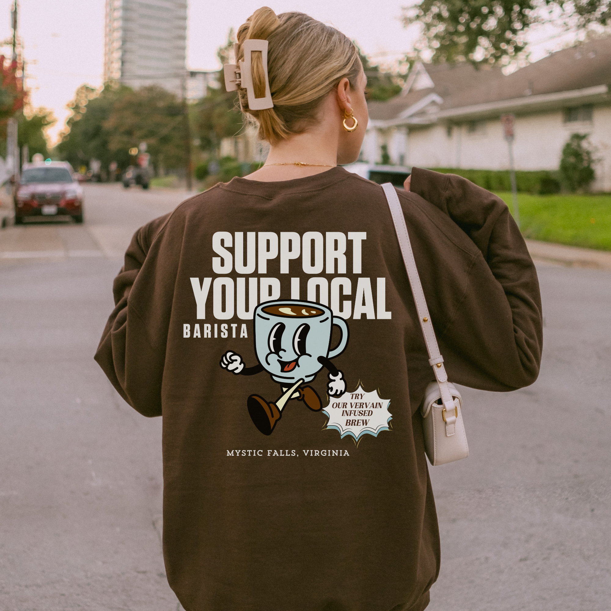 Bonnie's Beanery Women's Crewneck Sweatshirt - Cozy Casual Pullover for Everyday Wear, Coffee Lovers Gift, Lounge & Outfit Essential