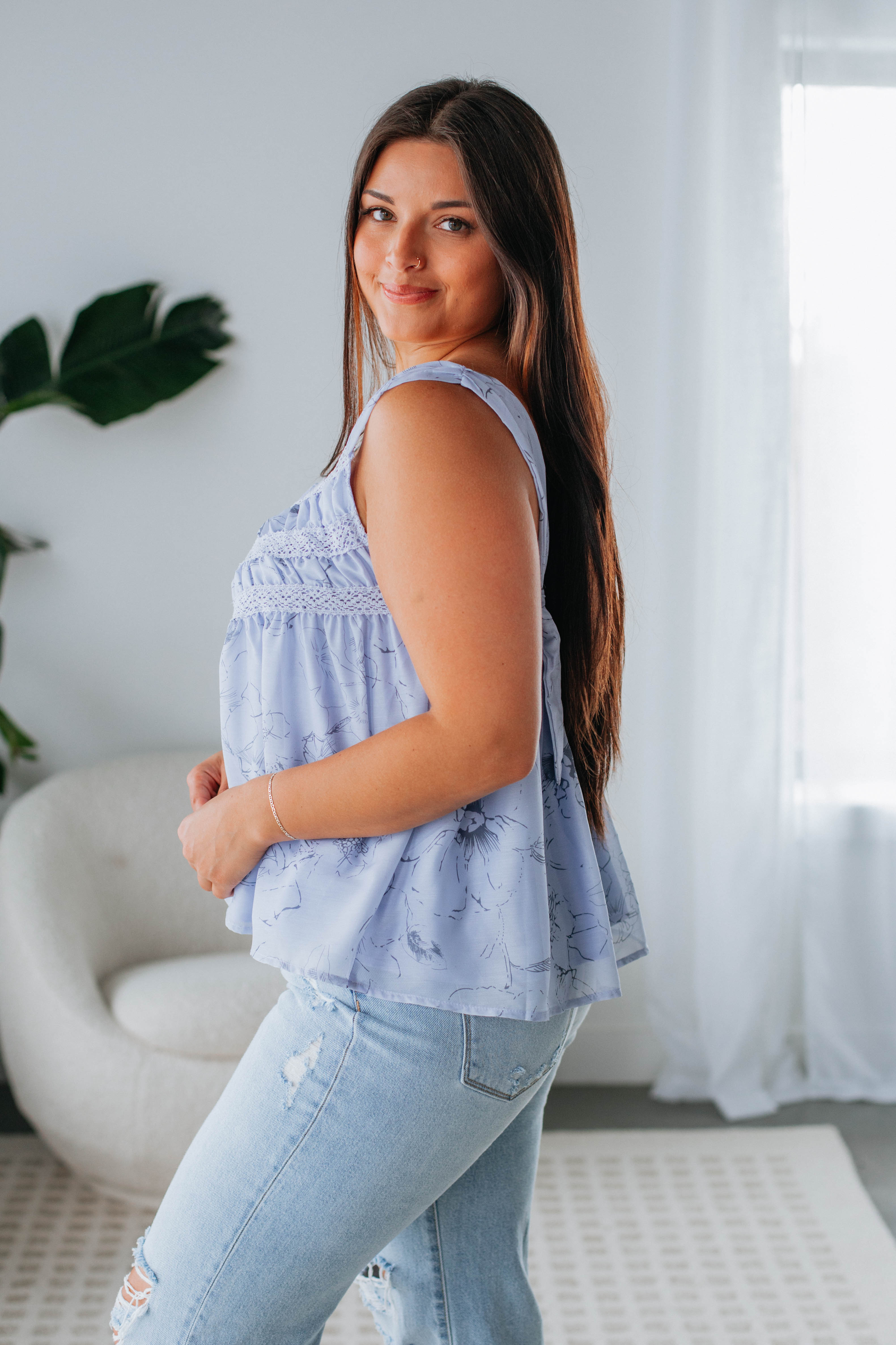 Cecilee Floral Tank Top for Women - Summer Sleeveless Blouse with Floral Print - Perfect for Beach, Vacation & Casual Outings