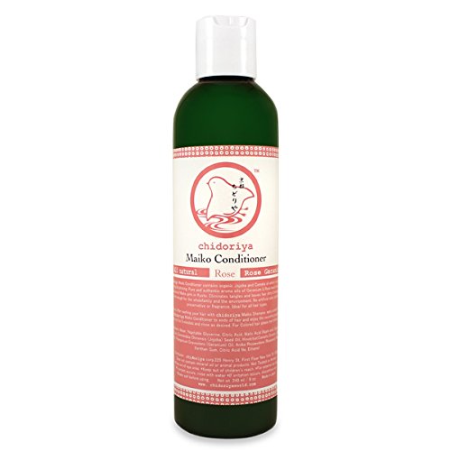 Maiko Rose Conditioner - All Natural, Gluten Free, Gentle Hair Care for Sensitive Skin & Whole Family | Rosewood & Rose Geranium Scent | 8 fl oz | Perfect for Daily Hydration, Damaged Hair Repair & Soothing Scalp Irritation