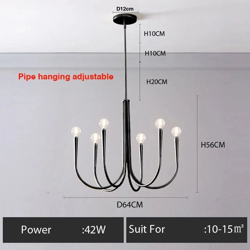 Modern Electroplated Minimalist Ceiling Chandelier - Sleek Gold/Silver Finish for Dining Room, Bedroom & Living Room Lighting Decor