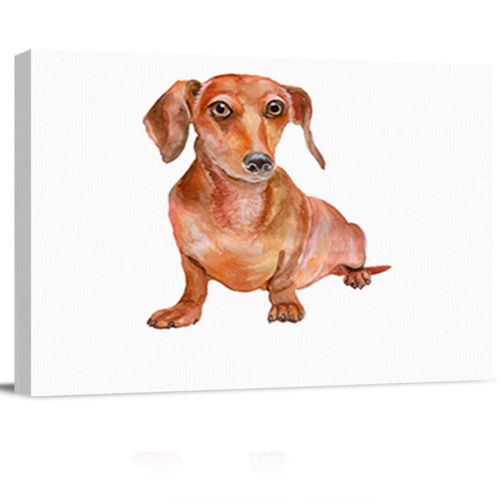 16x20 Inch Dog Lover Canvas Art Print - Dachshund Puppy Illustration Wall Decor for Bedroom, Nursery & Home - Unframed Canvas Poster for Pet Lovers & Boys Room Decor - Perfect Gift for Dog Owners