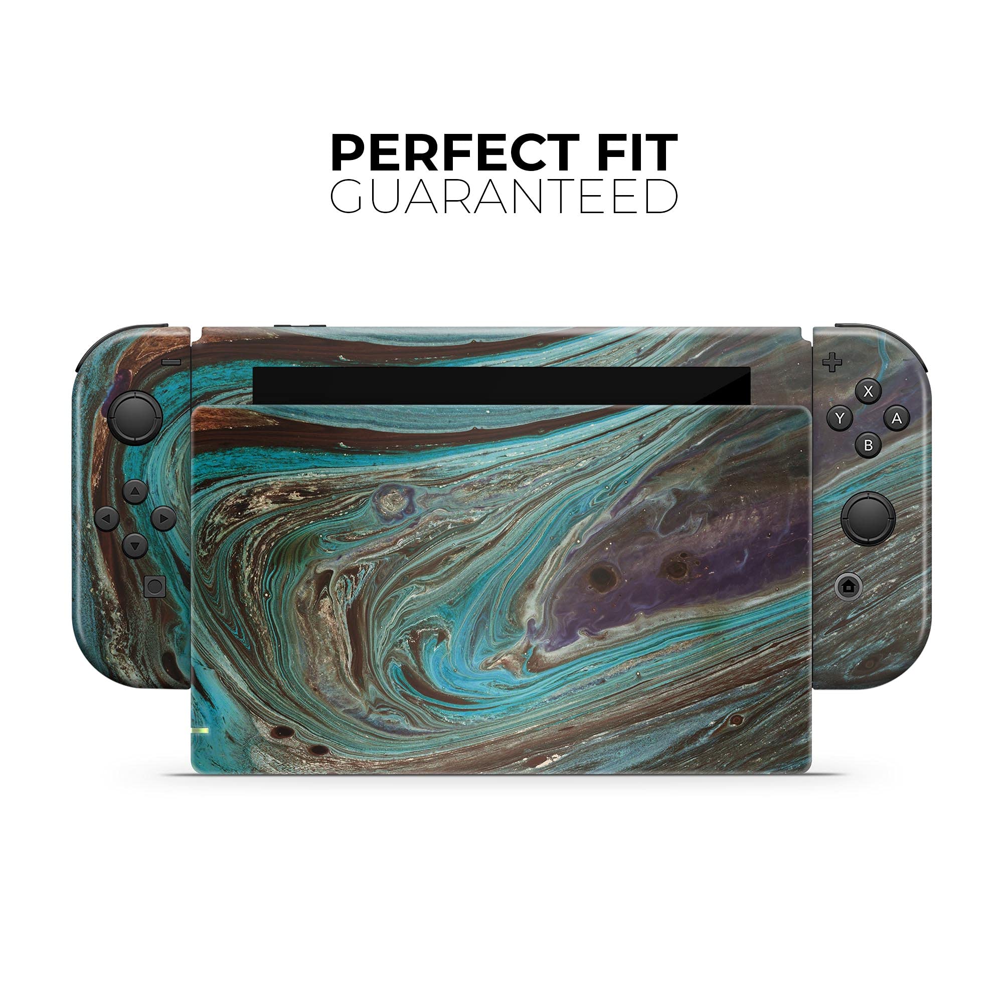 Nintendo Switch & Joy-Con Skin Decal - Scratch-Resistant Removable Vinyl Wrap Cover - Swirling Dark Acrylic Marble Design - Perfect for Gaming Protection & Customization - Great for Travel, Home Use & Gift Giving