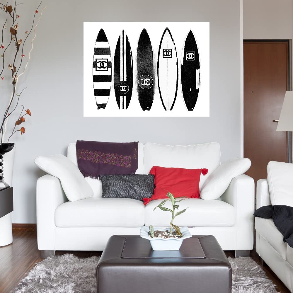 Amanda Greenwood Original Surf Art Canvas Wall Decor - 32x24 Inch Ready to Hang Painting for Living Room, Bedroom, Office - Beach Theme Home Decor Perfect for Coastal & Nautical Interior Design