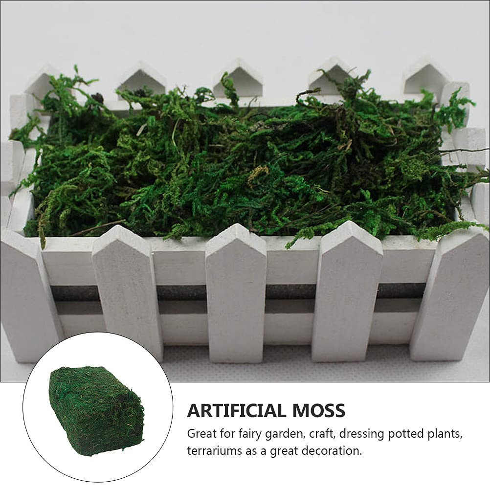 ABOOFAN Artificial Faux Green Lichen Decor - 1pc Potted Plant, Dried Fake Plants for Planters, Fish Tank, Terrarium, Garden & Lawn - Preserved PVC Filler Bulk for Home, Office & Wedding Decor