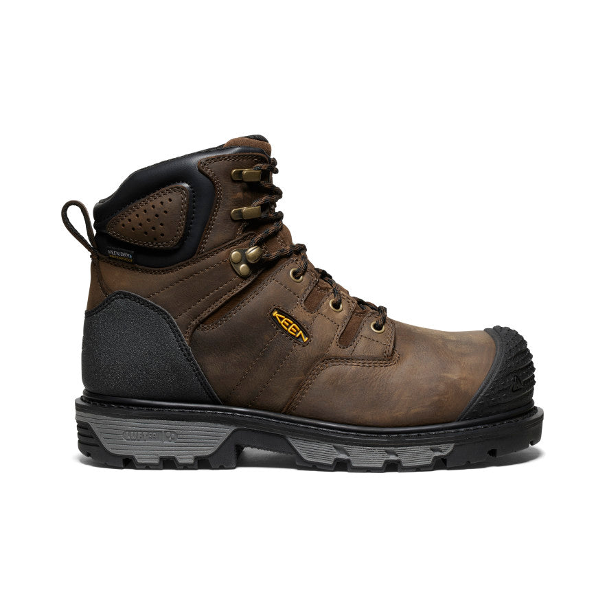 Men's CSA Approved Camden 6 Waterproof Work Boots with Carbon Toe - Dark Earth/Black | Slip Resistant Safety Shoes for Construction, Hiking & Outdoor Work
