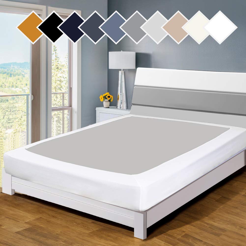 Twin Six Premium Bed Box Spring Cover - Full/Full XL Size - White Mattress Protector Encasement & Modern Bed Skirt | Perfect for Guest Rooms, Master Bedrooms & Dorm Decor