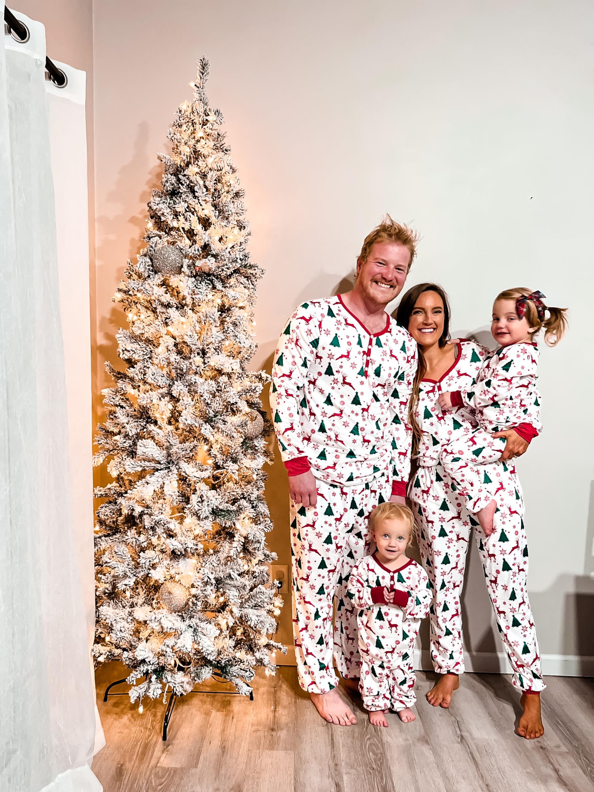 Ekouaer Family Matching Christmas Pajamas Set - Women's Men's Kids Holiday Sleepwear, Long Sleeve PJs, Cozy Lounge Outfits for Festive Family Photos & Christmas Morning